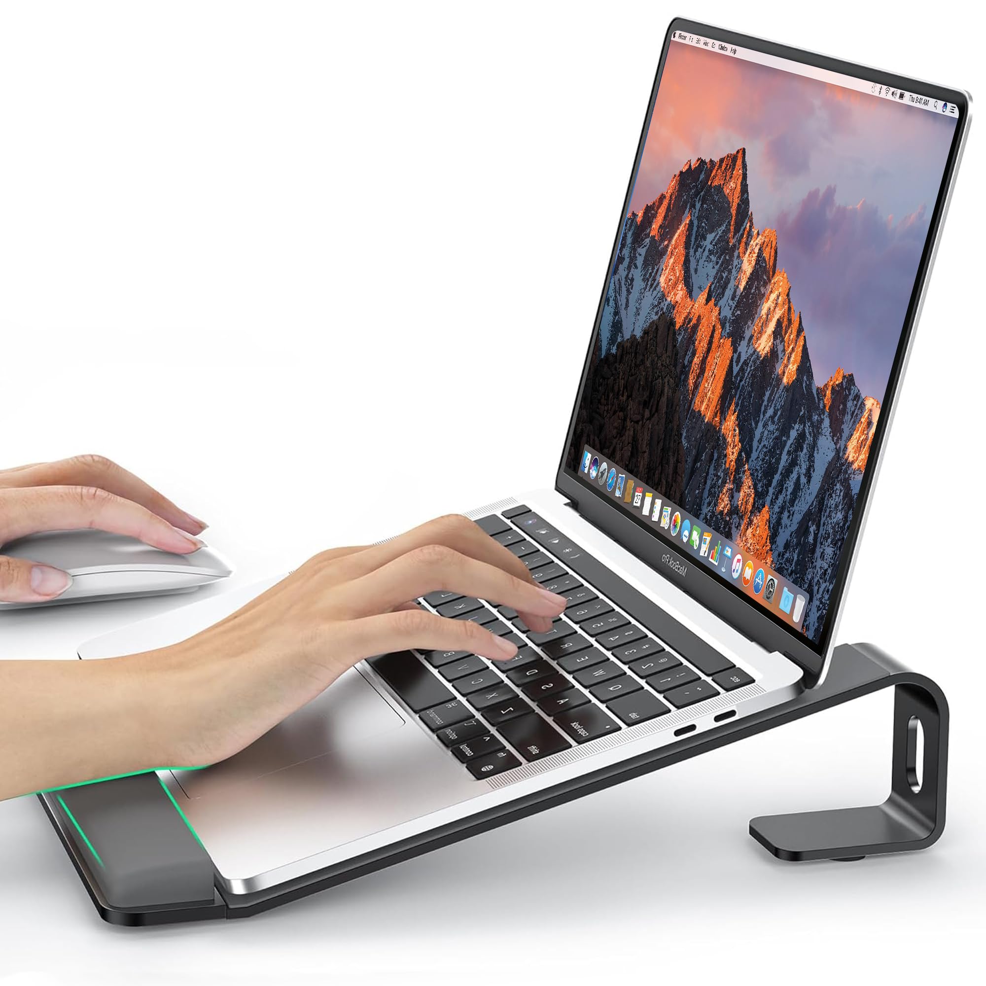 LOXP Laptop Stand for Desk, Aluminum Laptop Stand With Wrist Rest