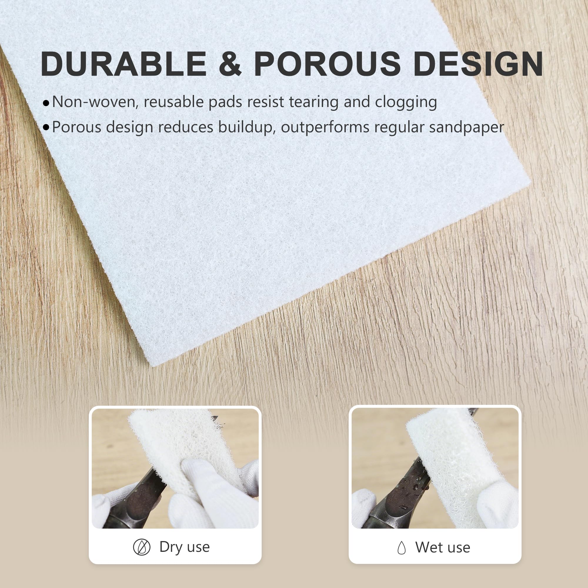 QZATTCAE Sanding Pads - 8 Pack, Scratch-Free Cleaning -3