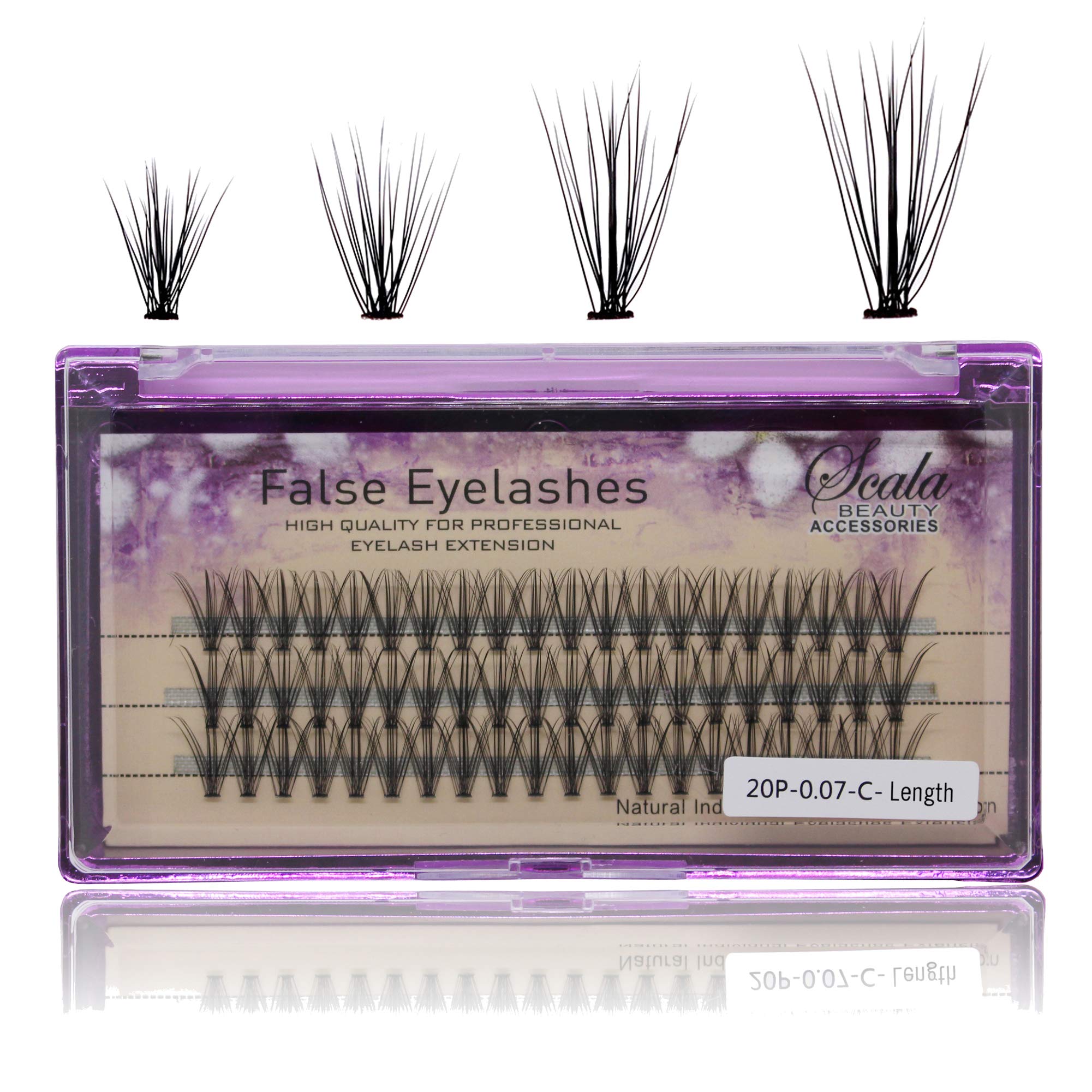 Bodermincer8mm/10mm/12mm/14mm/16mm to Choose Thickness 0.07mm C Curl Individual Flare False Eyelashes 20 Hairs/Cluster Fake Lashes False Eyelashes Extension (15mm)