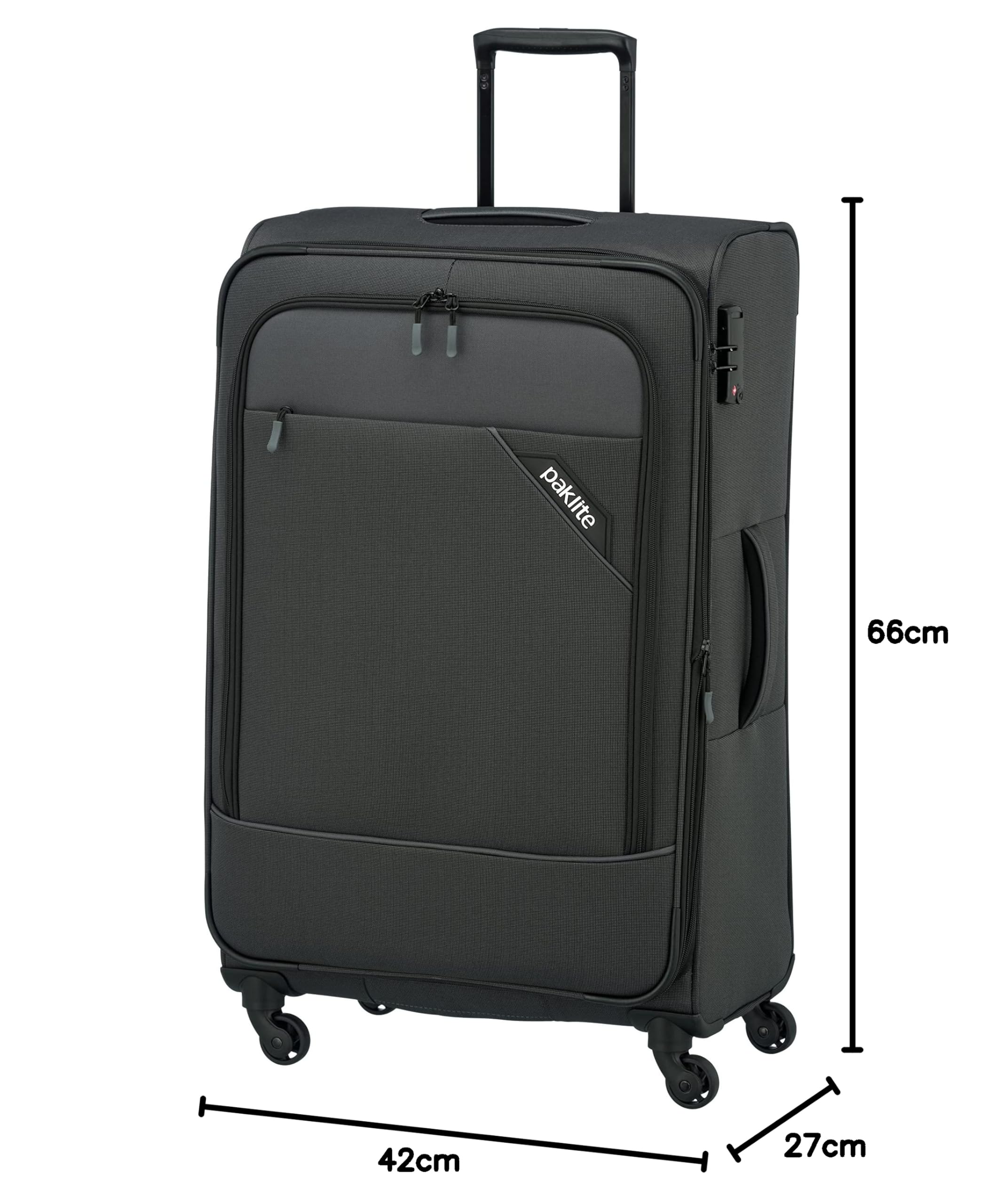 Travelite Derby walizka na kółkach, szary (grafitowy), 66 cm (Trolley M), DERBY 4W walizka na kółkach