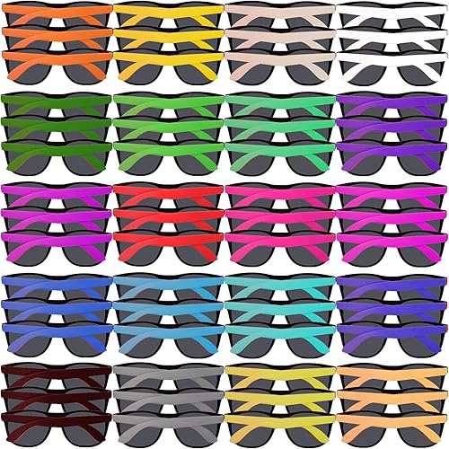 Miniatura 1 de 54 lentes de sol para niños, recuerdos de fiesta, lentes de sol de neón de 18 colores con protección UV400 a granel para niños y adultos, perfectas
