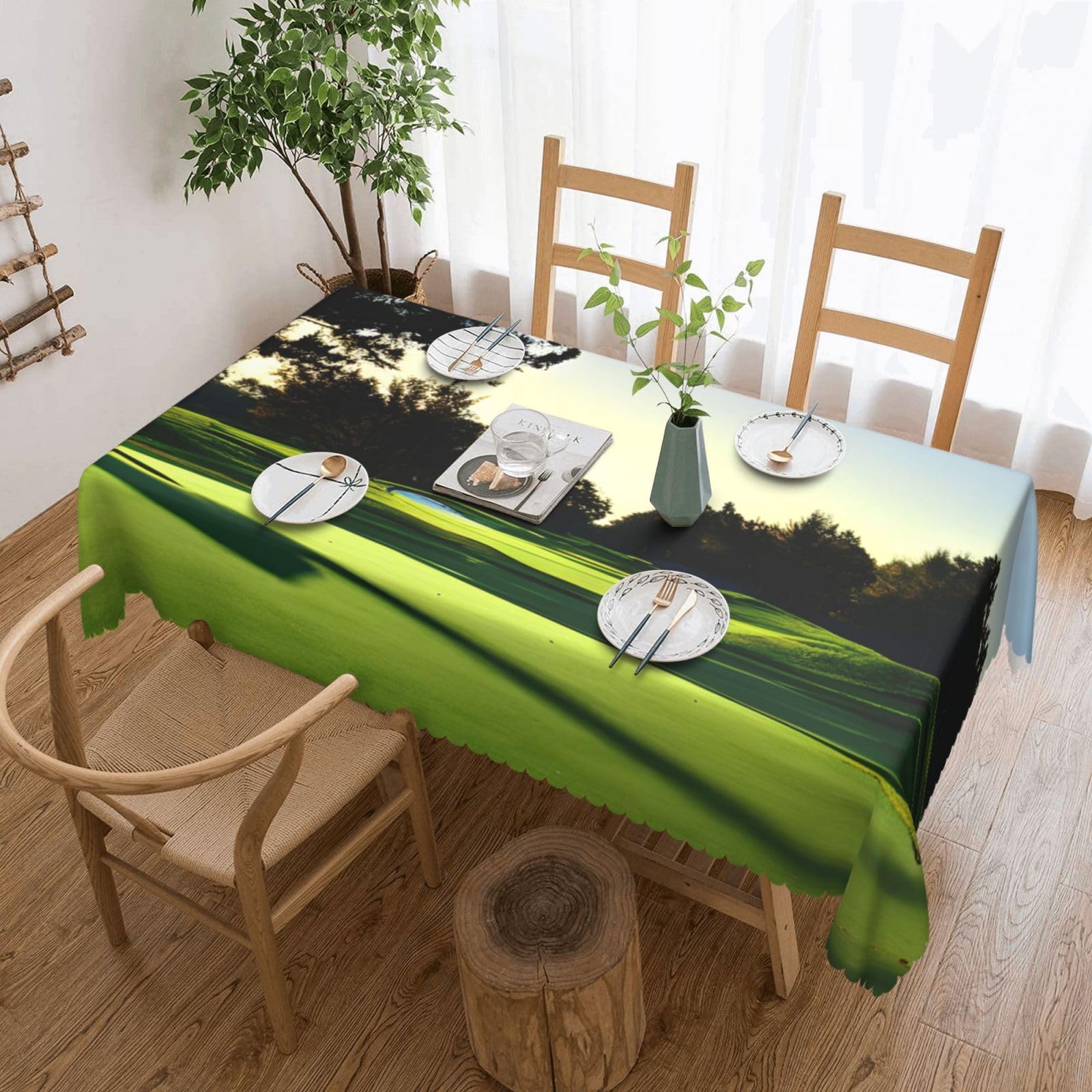 Nappe rectangulaire en tissu imprimé golf pour repas et buffets