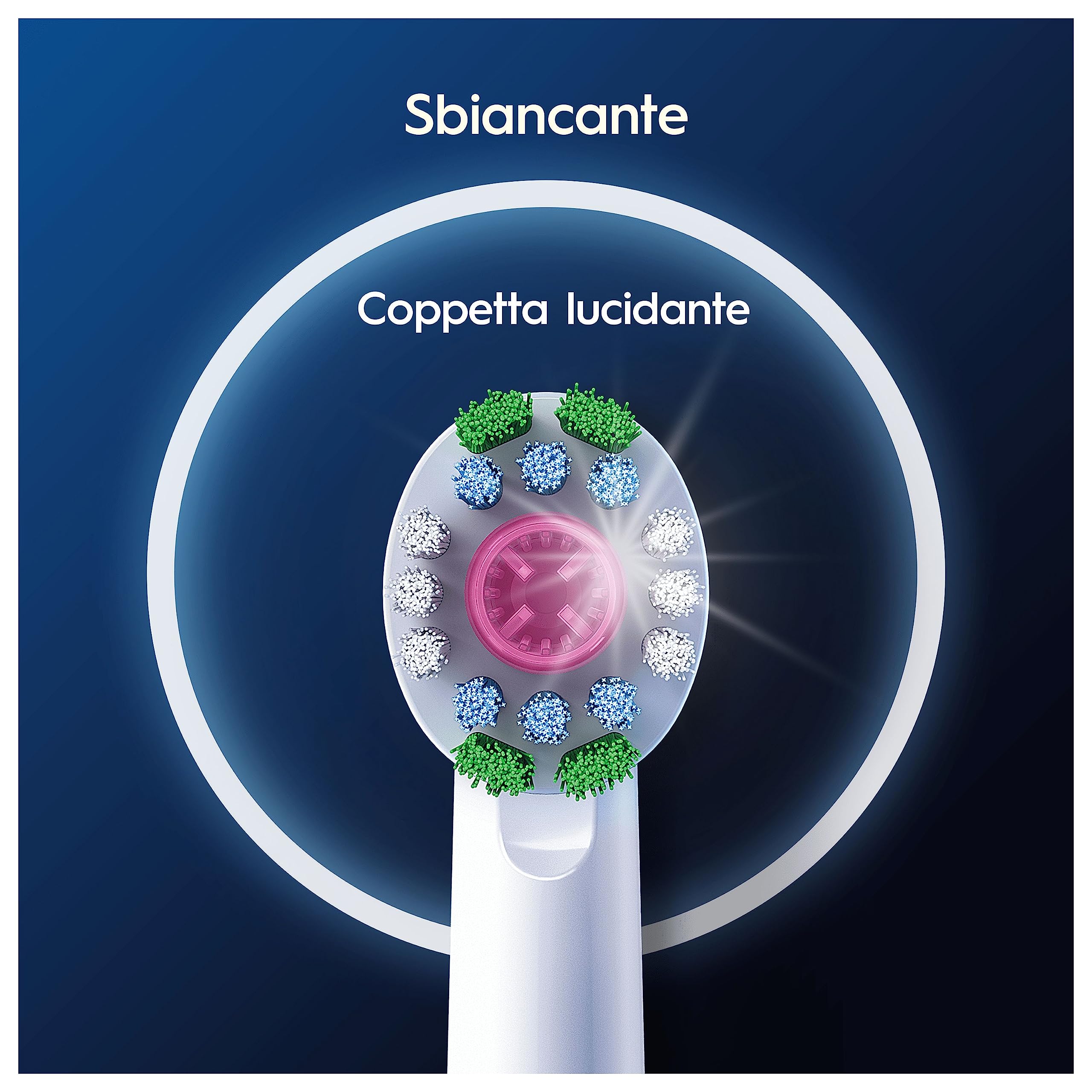 Oral-B 3D White Testine Spazzolino Elettrico, Confezione da 8 Testine di Ricambio per Spazzolino Elettrico Oral B, Sbiancanti, Con Esclusiva Coppetta Lucidante per Rimuovere le Macchie Superficiali