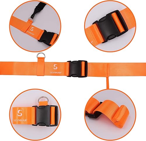 Miniatura 6 de Slynnar Cinturón de viaje para asiento de automóvil, correa de equipaje para asiento de automóvil a maleta para aeropuerto, naranja
