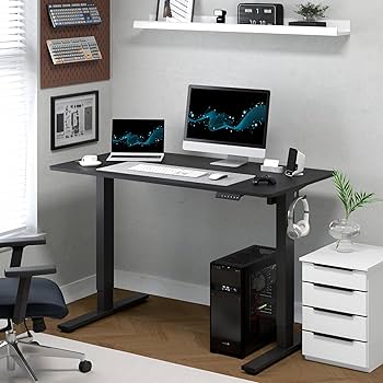 140cm×70cm E6 B 2020年5月購入 Flexispot ブラック FlexiSpot E7 55 W Height Adjustable Standing Desk Black