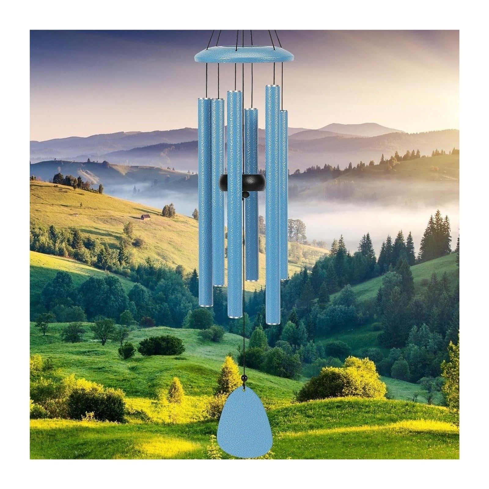 26 Inch Outdoor Wind Chimes Create An Atmosphere For Decoration Of Gardens Front Porch And Balconies for Indoor and Outdoor(Blue)