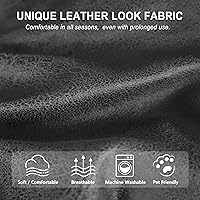 Vista 39 de Fundas para sillas reclinables con aspecto de cuero, funda elástica de 4 piezas, funda suave para silla reclinable, protector de muebles lavable