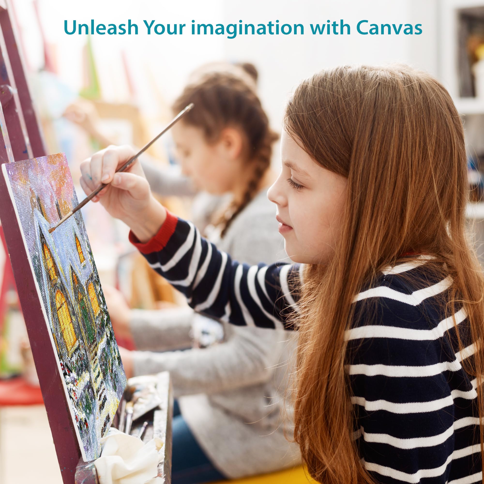 KEFF 24-Pack Canvas for Painting, 6 of 5x7, 8x10, 9x12,11x14 Painting Canvas Boards, Art Supplies for Adults & Kids - 100% Cotton Primed Canvases for Painting for Acrylic, Oil, Watercolor, Tempera: 10x10 2