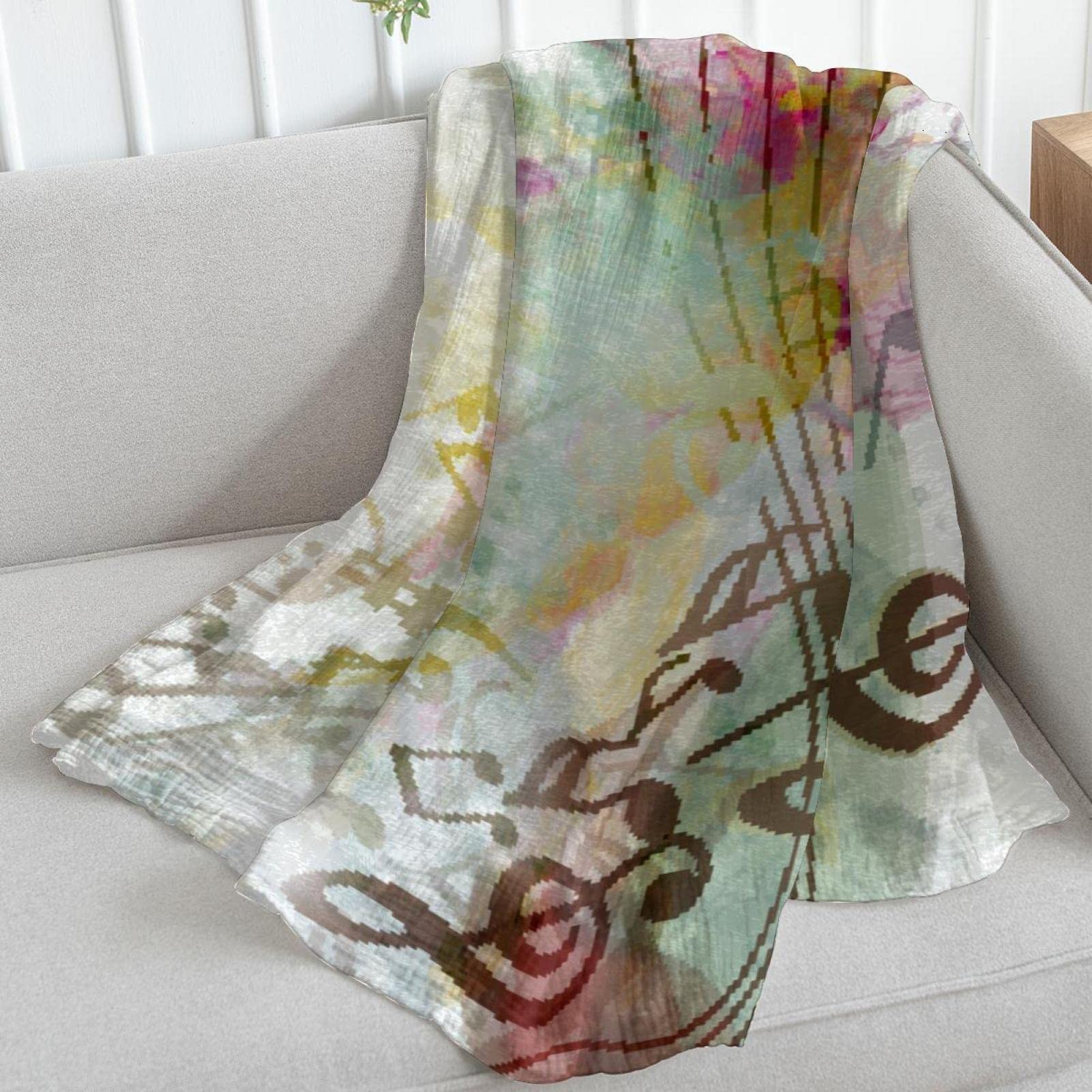 Coperta in pile per divano, divano o letto, accogliente coperta morbida musica multi pulita