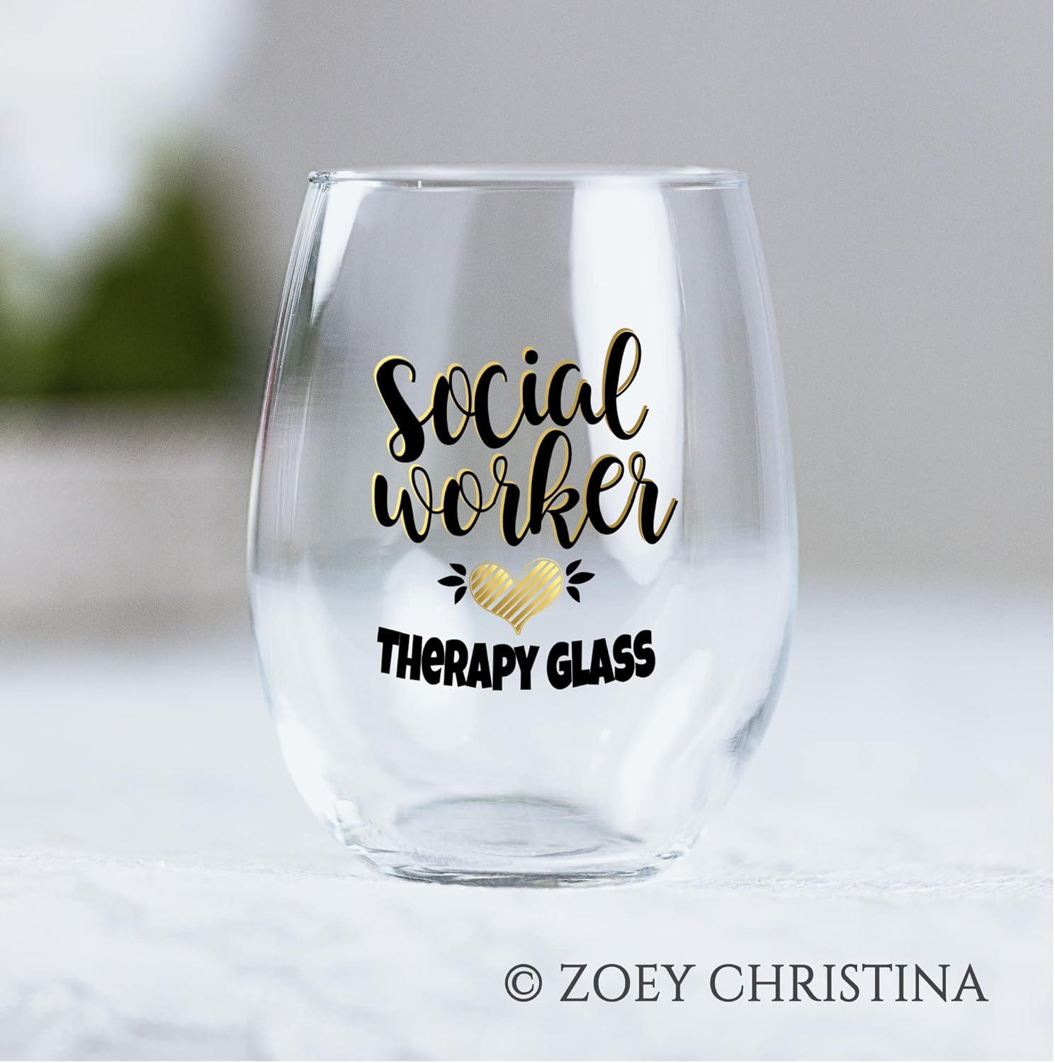 Social Worker Therapy Glass – 18 oz Stemless Wine Glass for Social Workers – Mental Health Gift for LCSW, School or Medical Social Worker – Appreciation, Graduation or Birthday Gift – 0025 - Image 8
