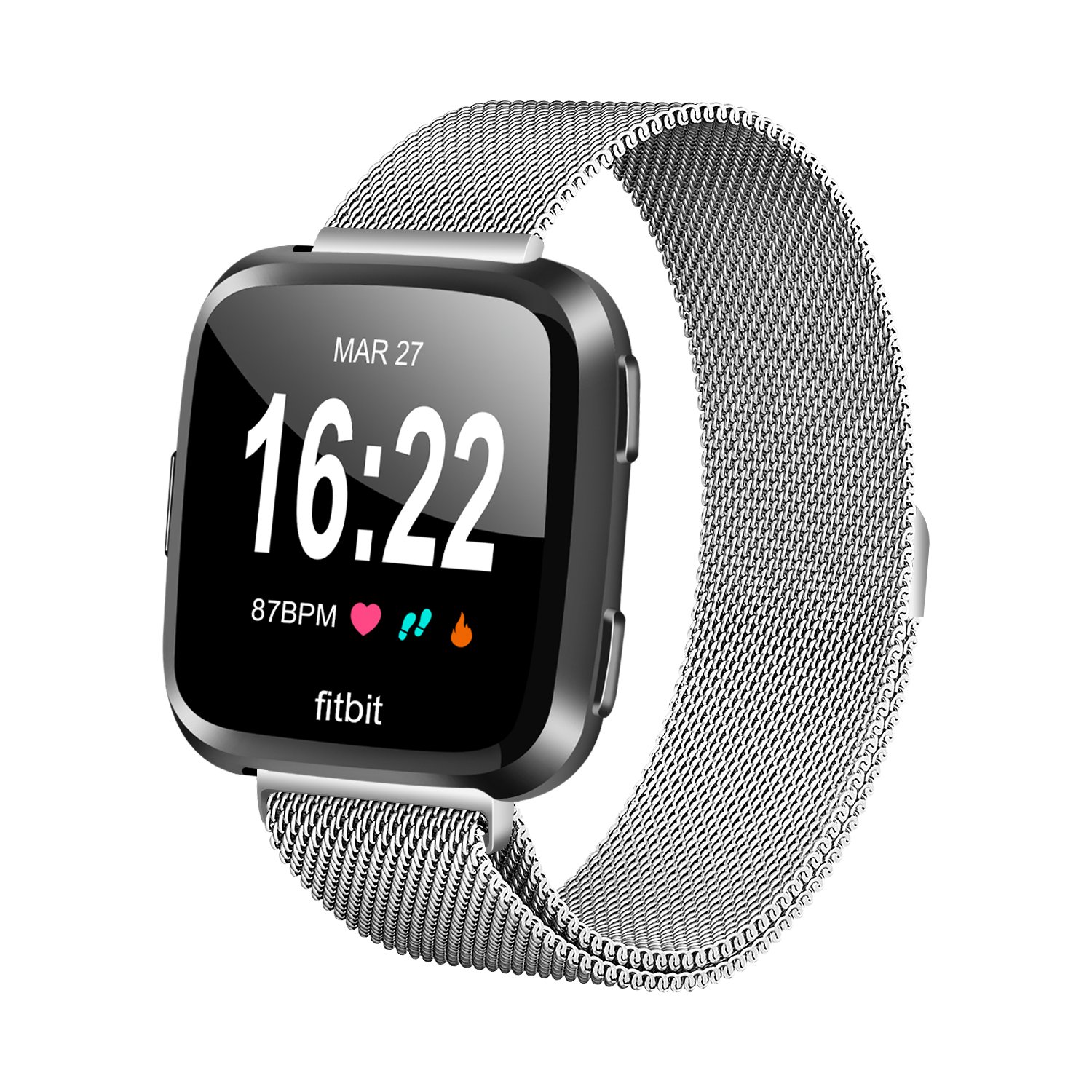 Kapa Stainless Steel Milanese Loop Strap with Magnetic Lock Buckle Band for Fitbit Versa/Versa Lite/Versa 2 / Versa SE (Silver) (B08LPB5P5J) Amazon Price History, Amazon Price Tracker