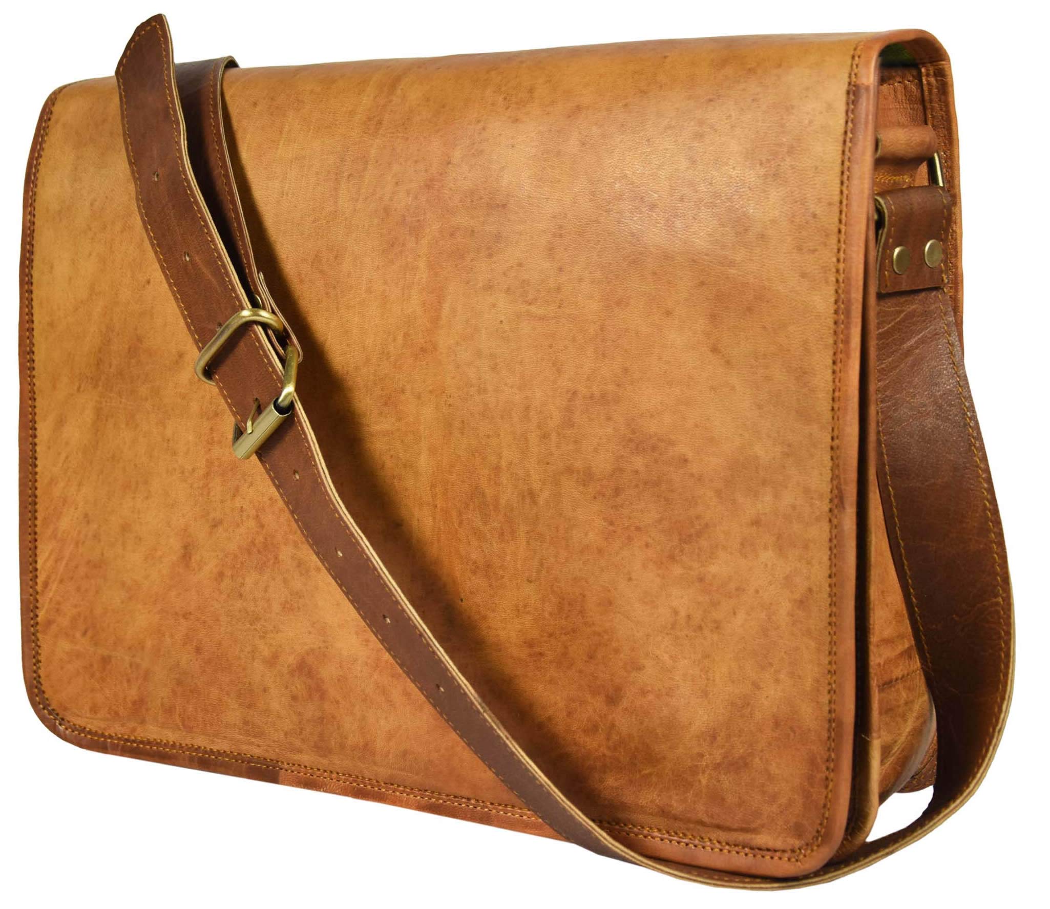 aaron leather messenger bag