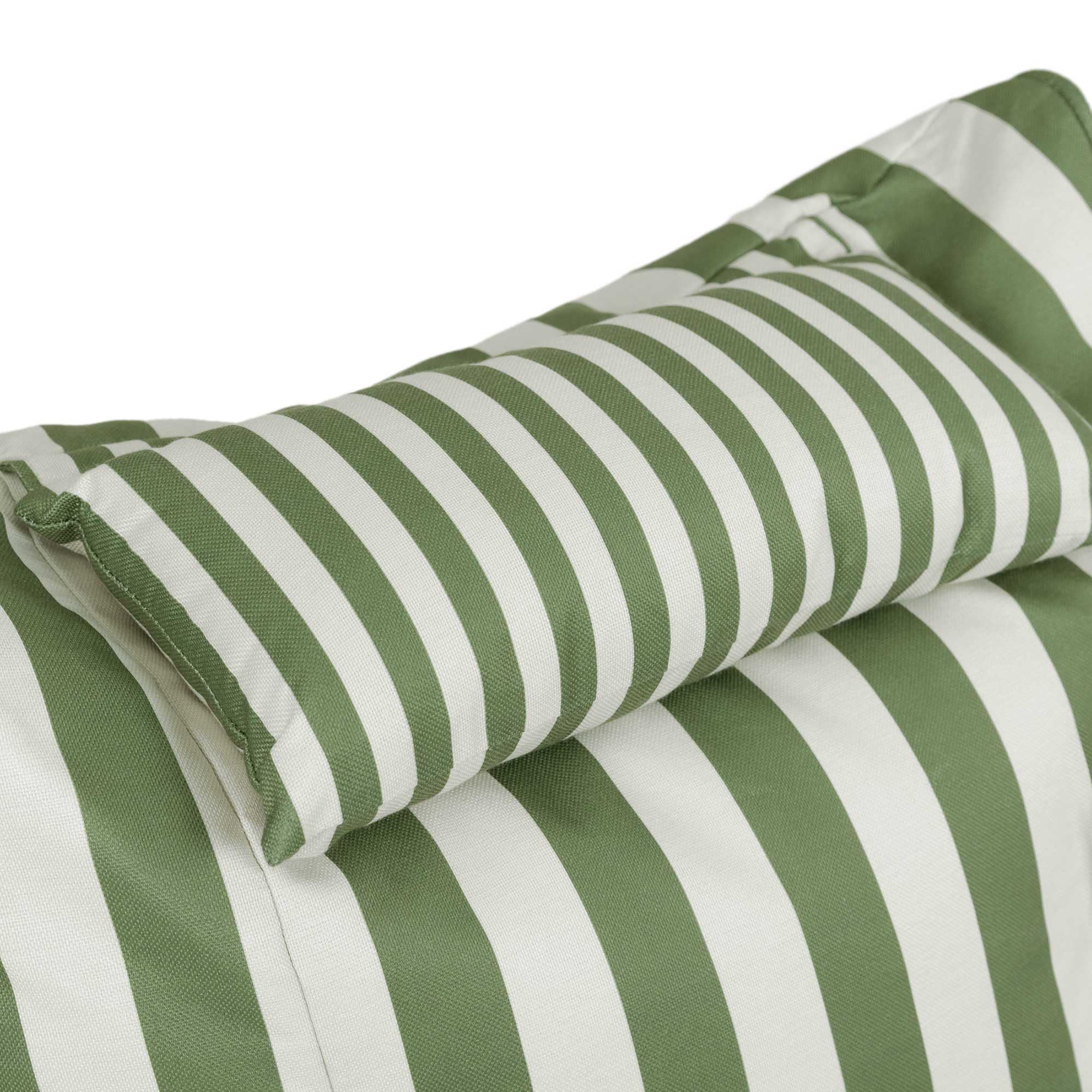 Icon Nova Outdoor Sitzsack Sessel für Erwachsene, Grün Streifen, Koyoto Stoff für Drinnen und Draußen, Riesen Sitzsack mit Füllung, Bequemer Sessel, Garten, Terrasse, Lounge, Wohnzimmer