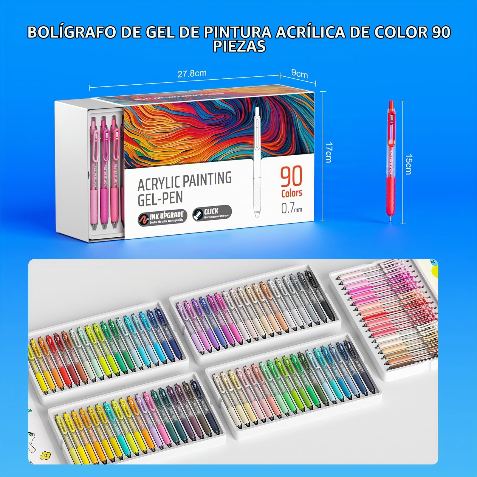 Rotuladores Acrilicos 90 Colores con Punta Fina de 0,7 mm