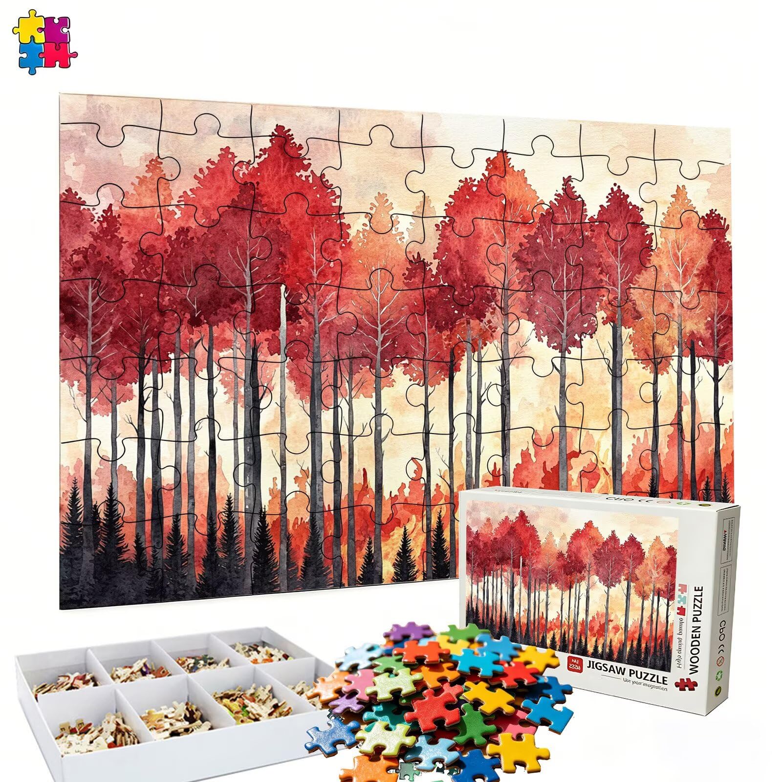 Puzzle 6000 elementów, jesienny las puzzle 6000 elementów dorośli i dzieci, premium artystyczna łamigłówka, 179,5 x 105,5 cm klasyczna gra puzzli dla dorosłych, dekoracja domu, prezent dla mężczyzn