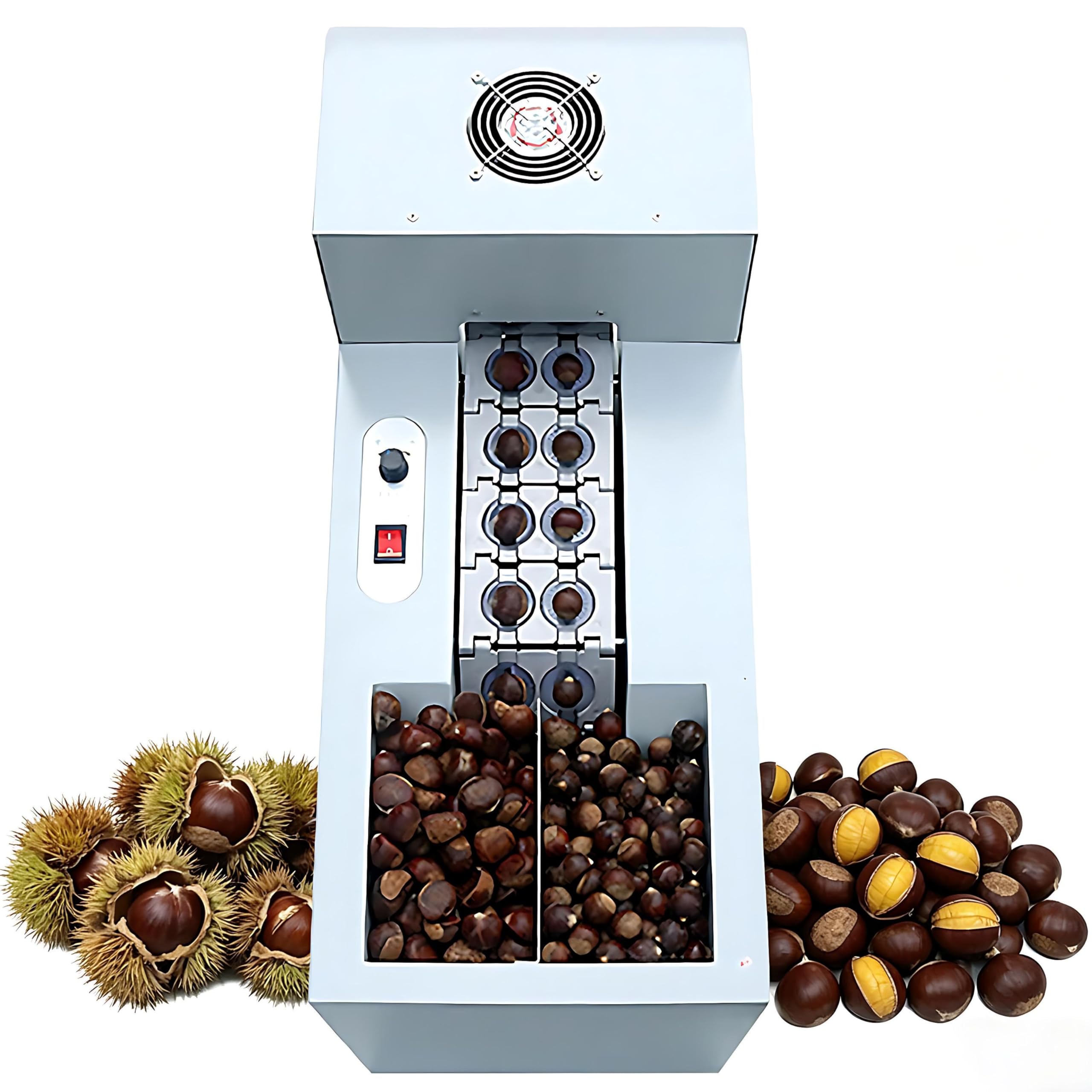 Máquina eléctrica de ranurado de castañas con hoja ajustable de 0,5 a 2,5 mm, control de velocidad, ideal para pequeños asadores, catering y proveedores al aire libre