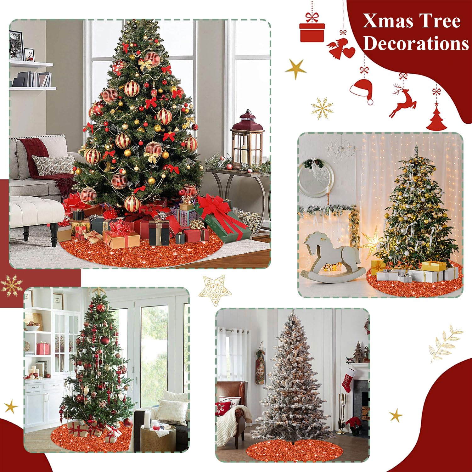 Jupe De Sapin De Noël Noire De 91,4 Cm En Tissu Doux - Décorations De Sapin De Noël Pour Halloween Et Noël - Jupe Ronde En Velours à Paillettes Métalliques Jupe De Sapin De Noël Noire De 91,4 Cm En Tissu Doux - Décorations De Sapin De Noël Pour Halloween Et Noël - Jupe Ronde En Velours à Paillettes Métalliques