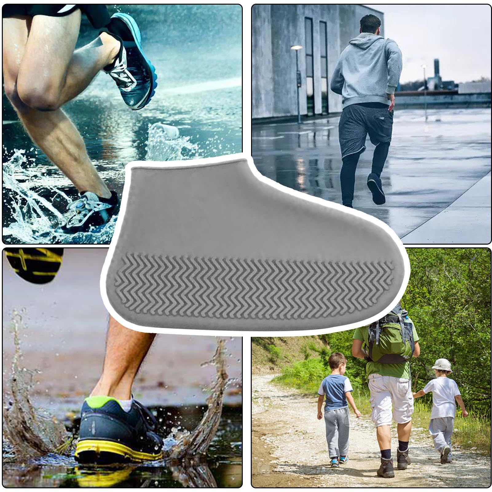 Couvre-Chaussures Imperméables Silicone Lot De 4 Paires - Surchaussures Réutilisables Antidérapantes