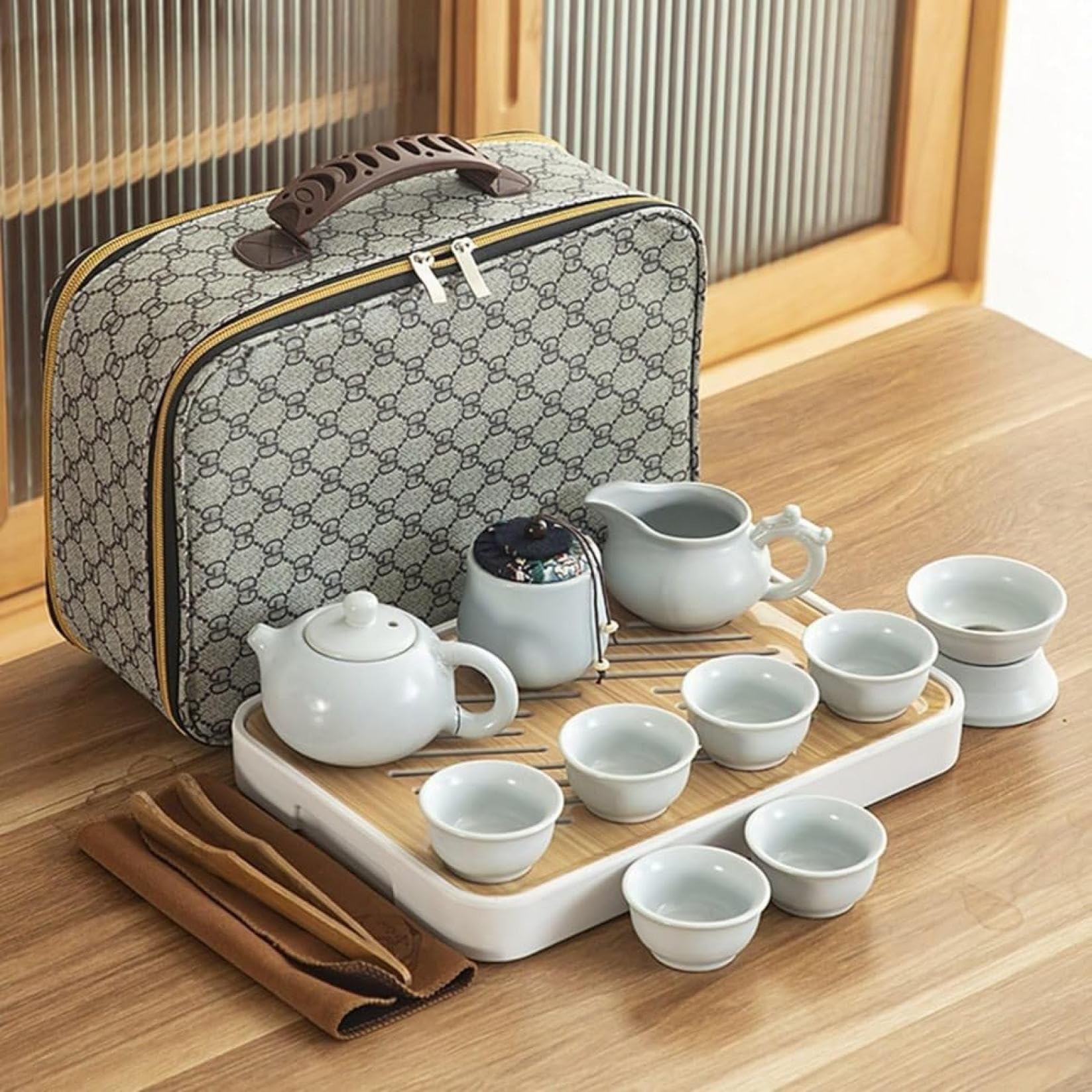 Amazon | 陶器湯呑みセット 急須 ティーセット 陶瓷 茶入 携帯用 旅行