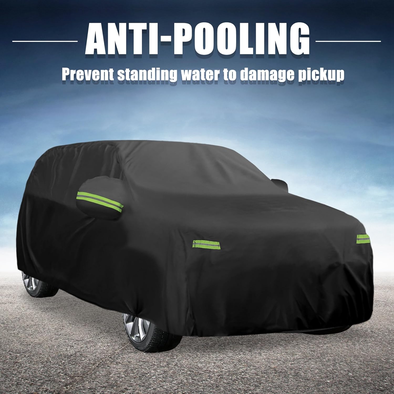 uxcell Waterproof Car Cover for Dodge Durango 2011-2023 Outdoor Full Car Cover All Weather Protection Rain Sun Protection with Zipper Black