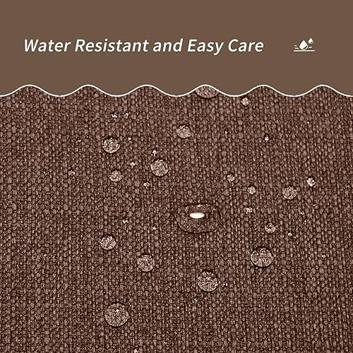 Vista 145 de Mantel rectangular de 57 x 118 pulgadas, lino sintético, sin arrugas e impermeable, color beige, rectangular, Navidad, Acción de Gracias, otoño