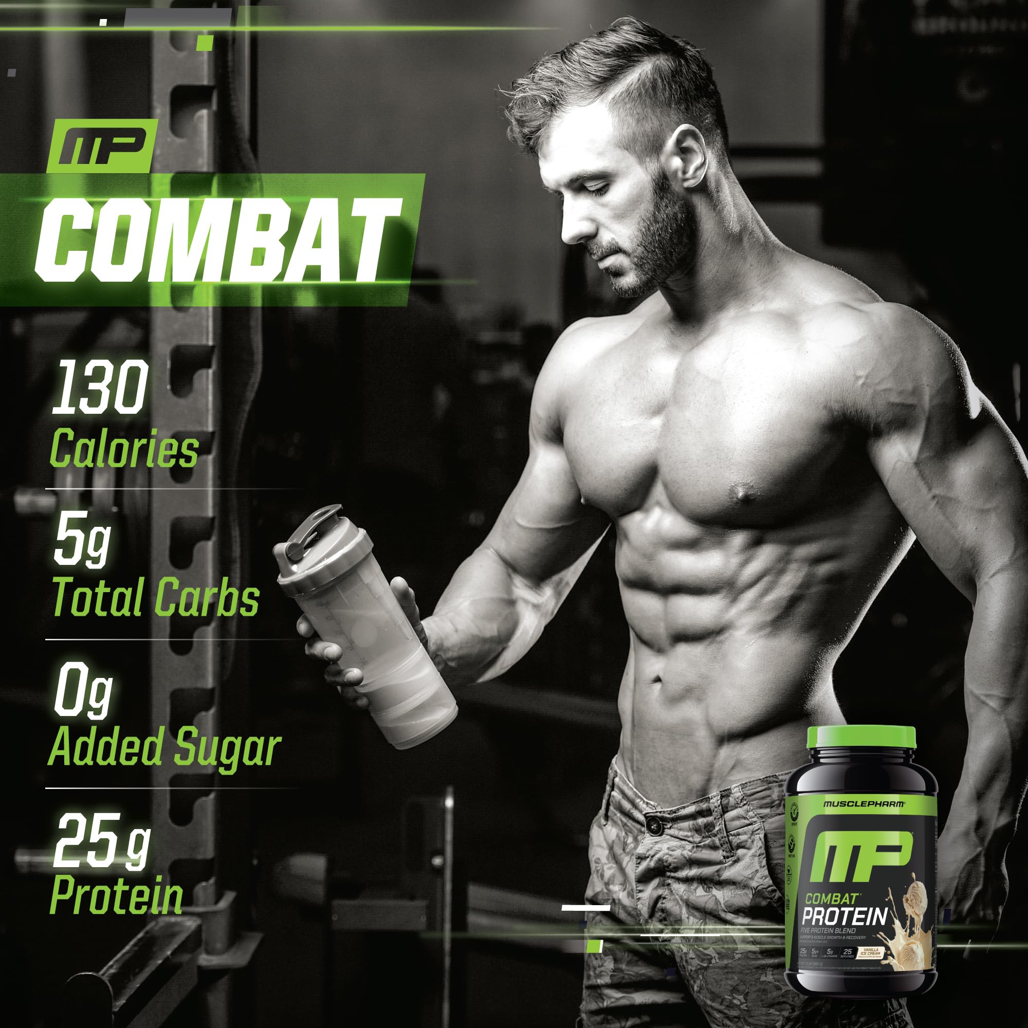 Muscle Pharm Combat Protein Powder | 5-Protein Blend | Vanilla - 2 lb — Amazon image 5
