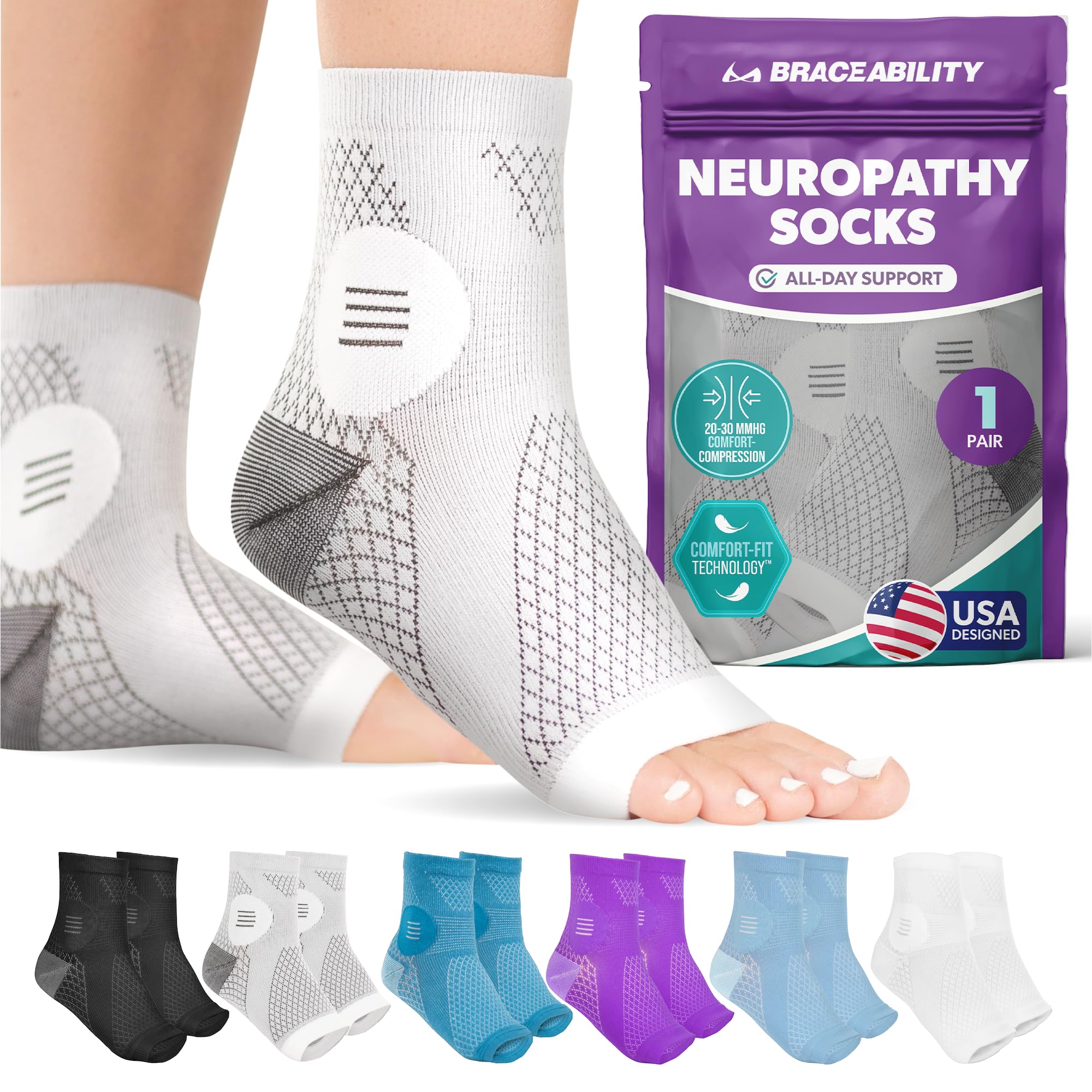 Sponsored Ad - Neuropathy Socks for Women and Men - Toeless Compression Foot Neuropathy Socks, Peripheral Neuropathy Socks, Diabetic Neuropathy Socks, Arthritis Socks