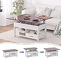 Lift Top Coffee Table, Convertible Small Coffee Table with Large Storage, Modern Minimalist & Sturdy Design, Suitable as