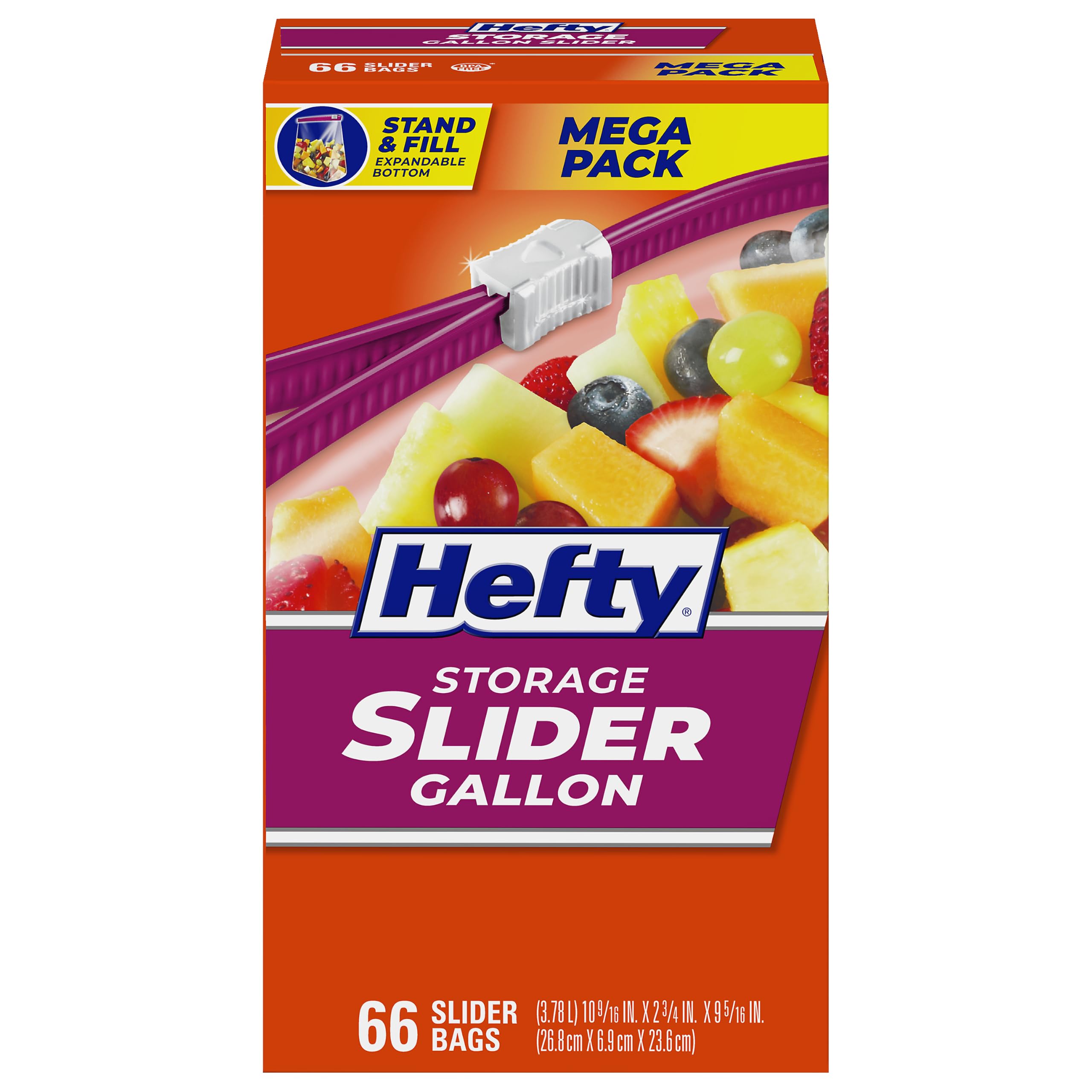Photo 1 of *Box damaged/may have missing items* Hefty Slider Storage Bags, Gallon Size, 66ct