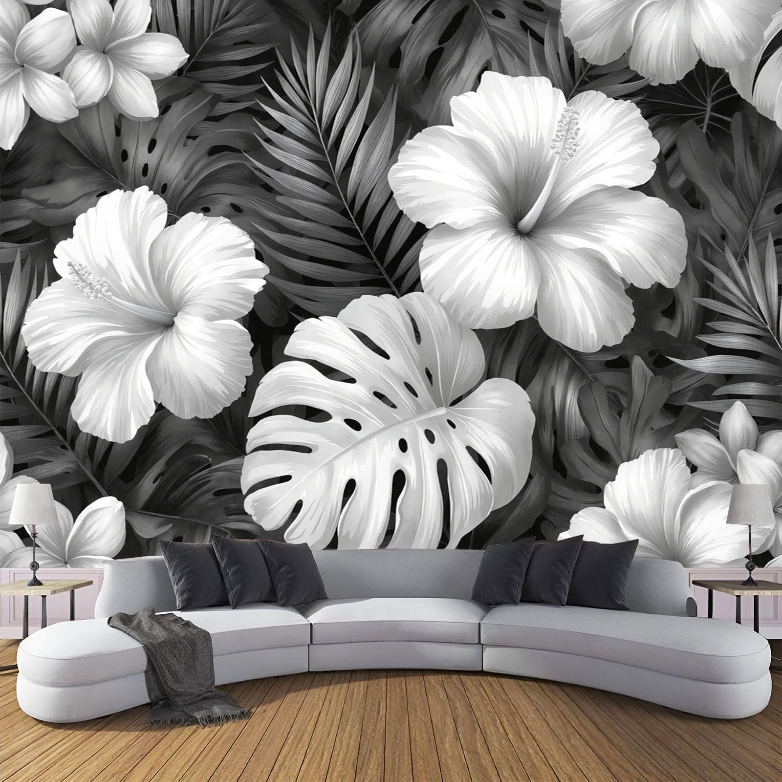 Papier Peint Panoramique Monstera 300 x 210 cm pour Rénover un Salon Terne