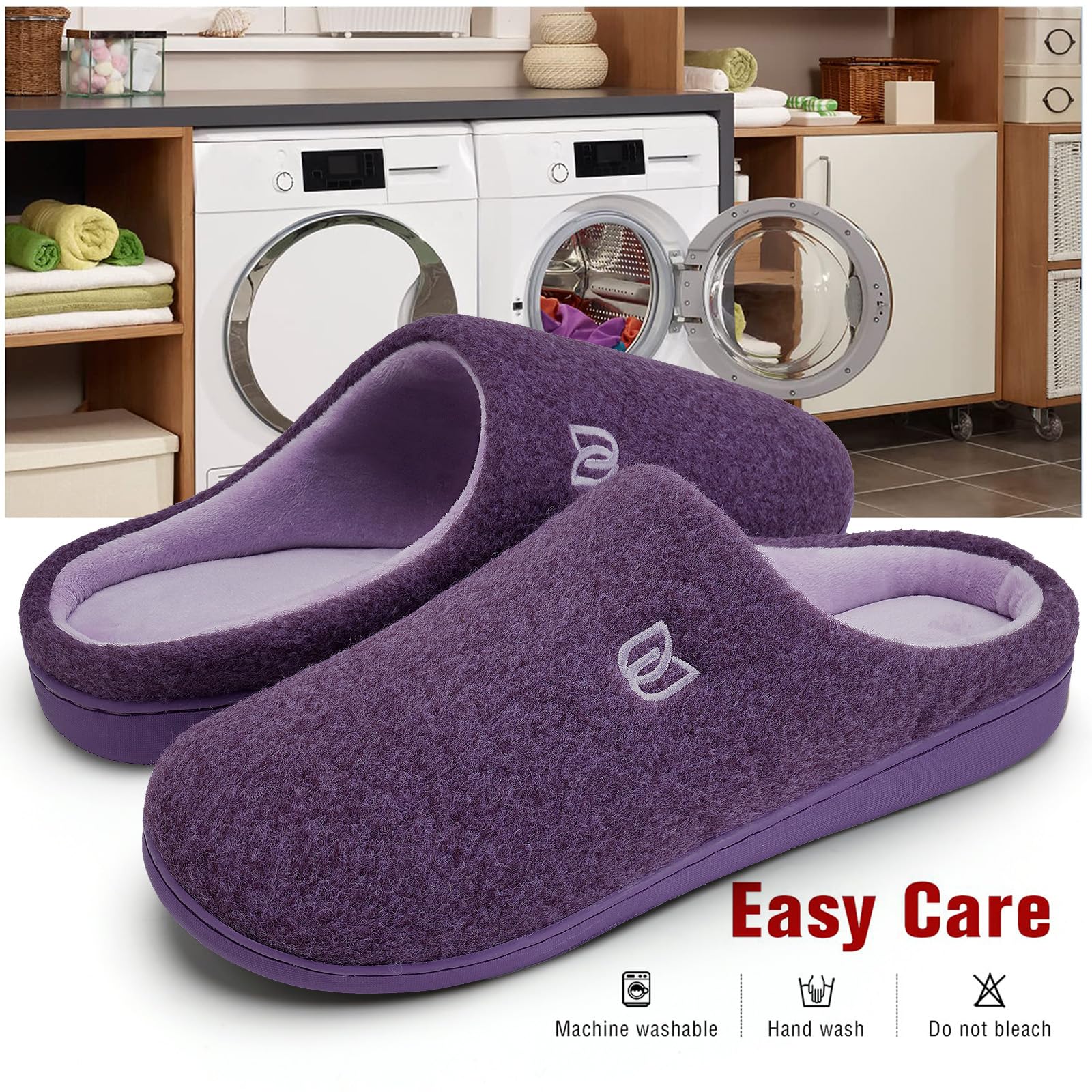 WateLves Pantofole Uomo Unisex Donna Antiscivolo Scarpe Inverno Peluche Morbido Ciabatte in Memory Foam