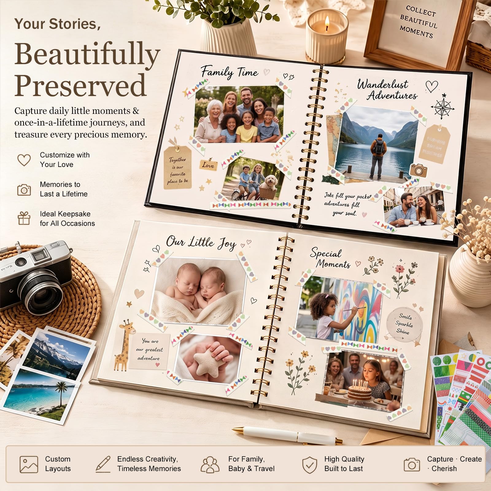 Álbum de recortes, álbum de fotos personalizado y álbum de fotos de boda de