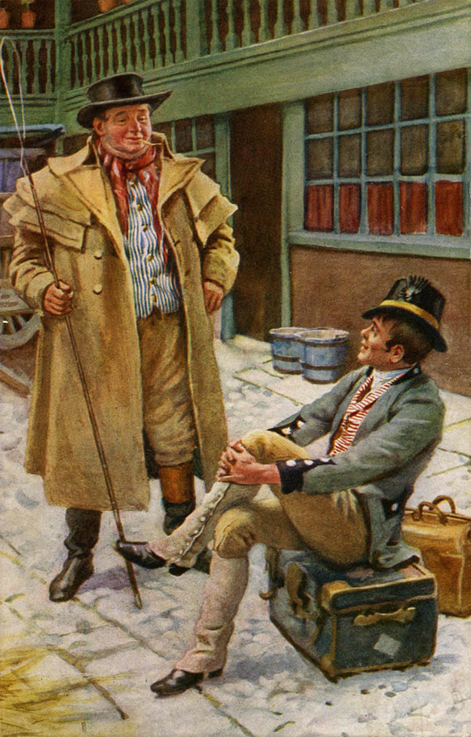 POSTERIIk Vintage Classic Picture Landscape Artwork Charles Dickens S the Pickwick Papers by Harold Copping Portrait Canvas Painting for Office Home Decor 60x90cm