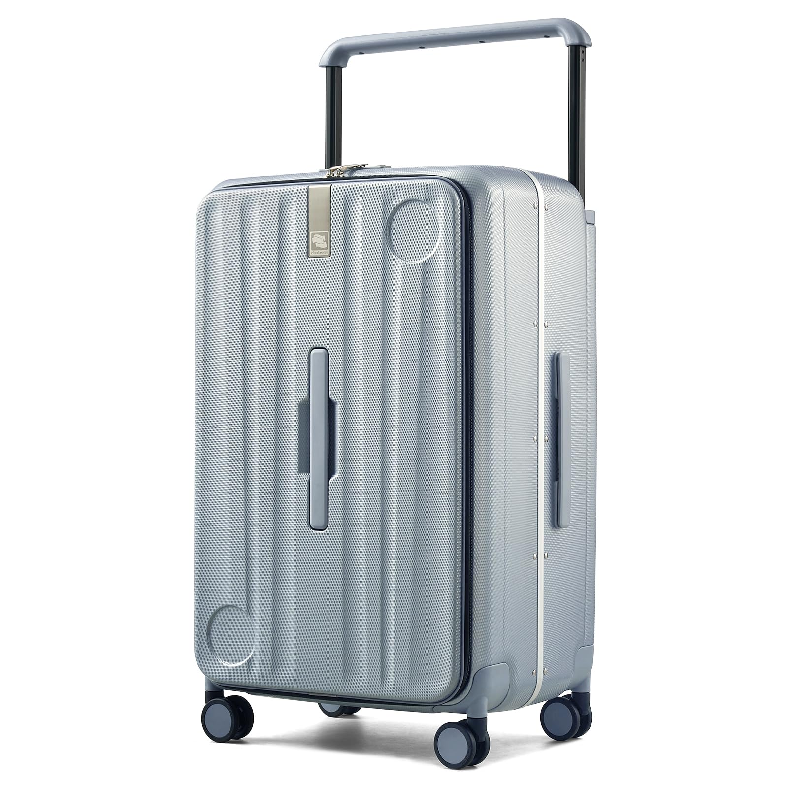 Hanke Multifunctional 26 Inch Hard Shell Suitcases with Wheels Travel Approved Luggage Large Rolling Suitcase Checked Luggage for Women Men(Grey)