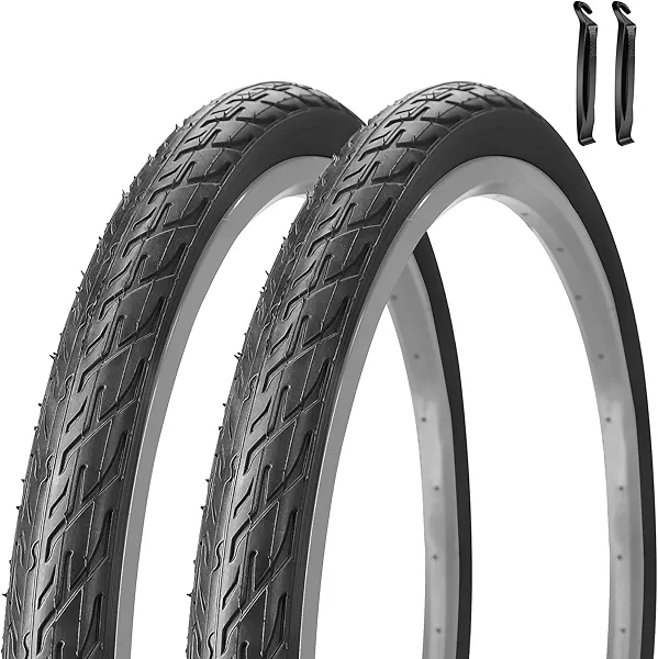 24x1.75 Bike Tires 24 Inch Foldable Replacement Bike Tire SuitPuncture Resistant All-Terrain Mountain/Road Bicycle Tires - Compatible with Hybrid Commuter Bikes (2 Tires)
