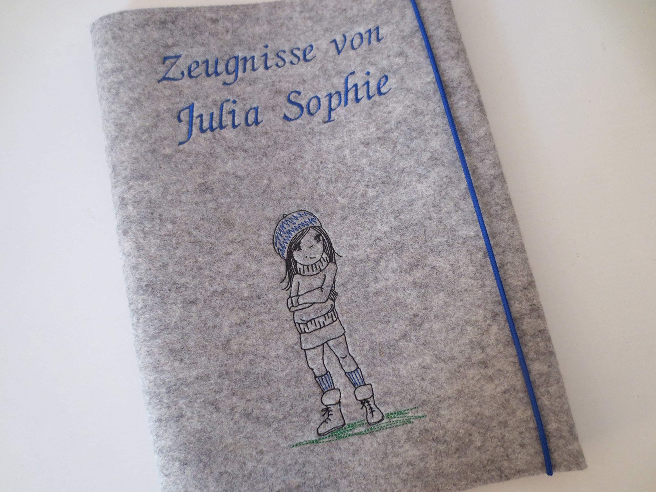 Zeugnismappe Wollfilz Mappe Zeugnisse DIN A4 Grundschule Schule