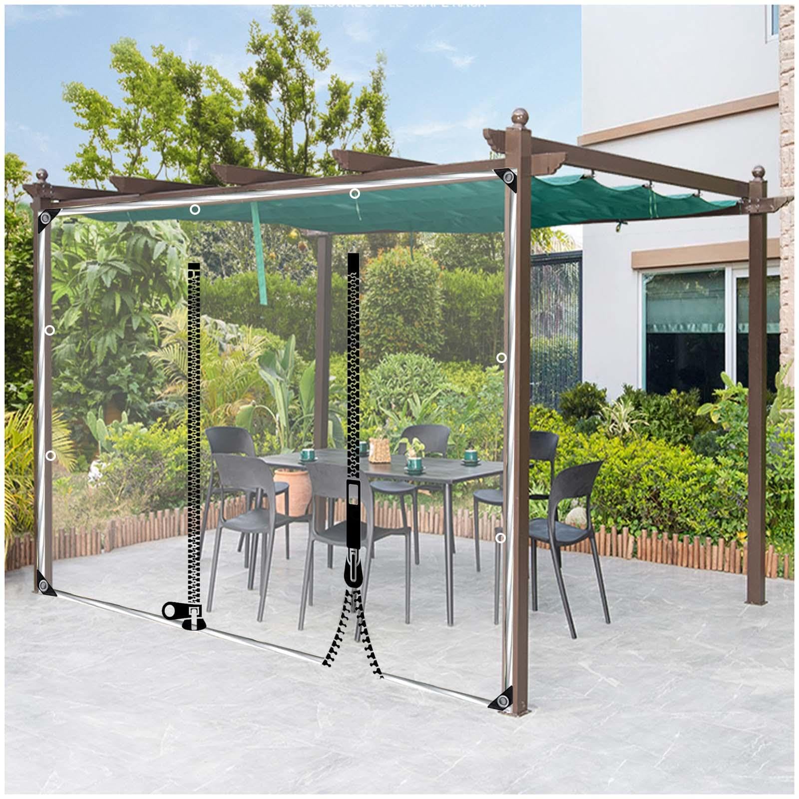 AFGZQ Pannelli Laterali Impermeabili Pergola Telone Plastica con Occhielli Impermeabile Tenda Trasparente Esterni for Pergola, Portico, Gazebo