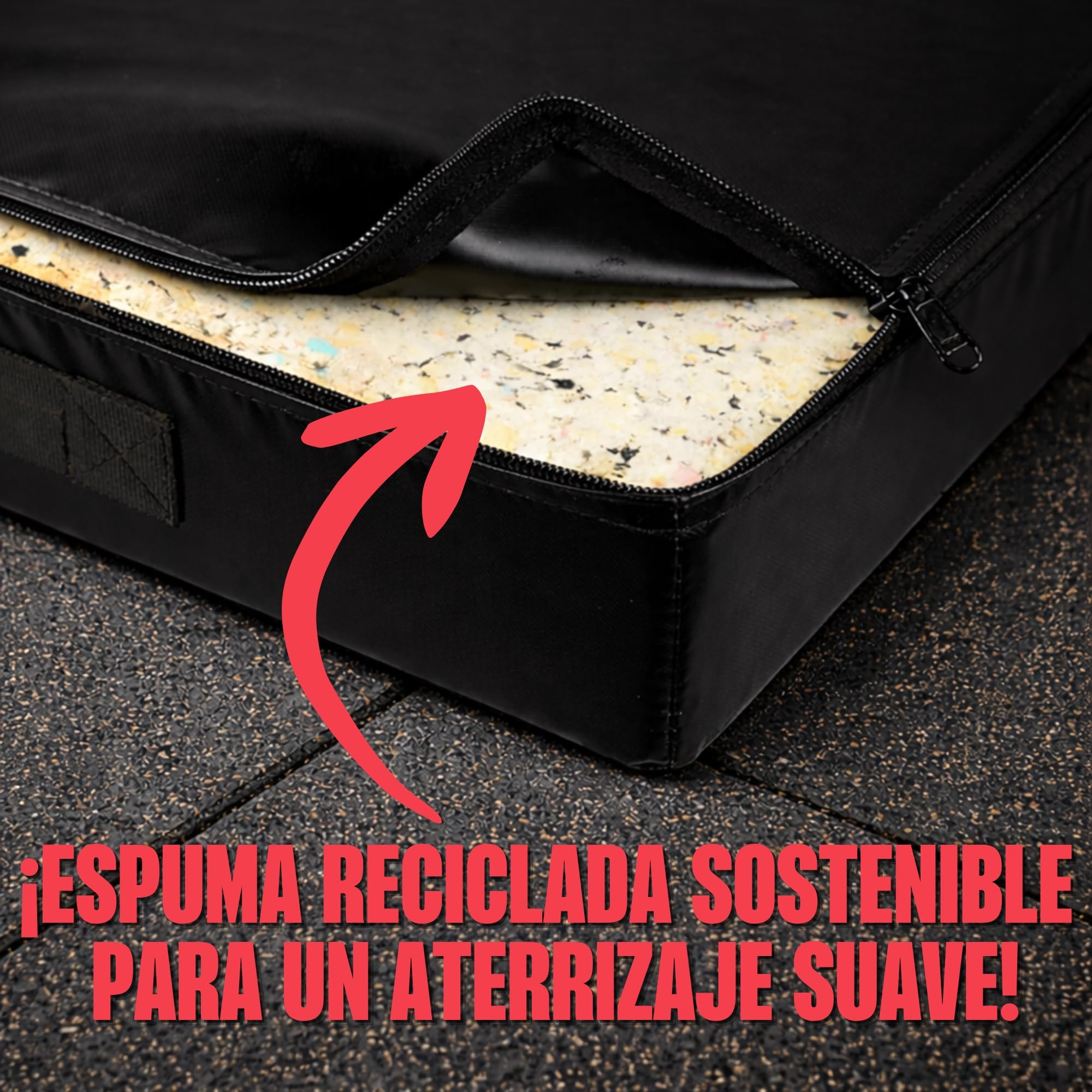 MATCHU - Drop Pads - Set de 2 Piezas - Amortiguación de Alta Calidad - Espuma Durable - Funda de PVC resistente al desgaste - 75x57x15 CM - Negro