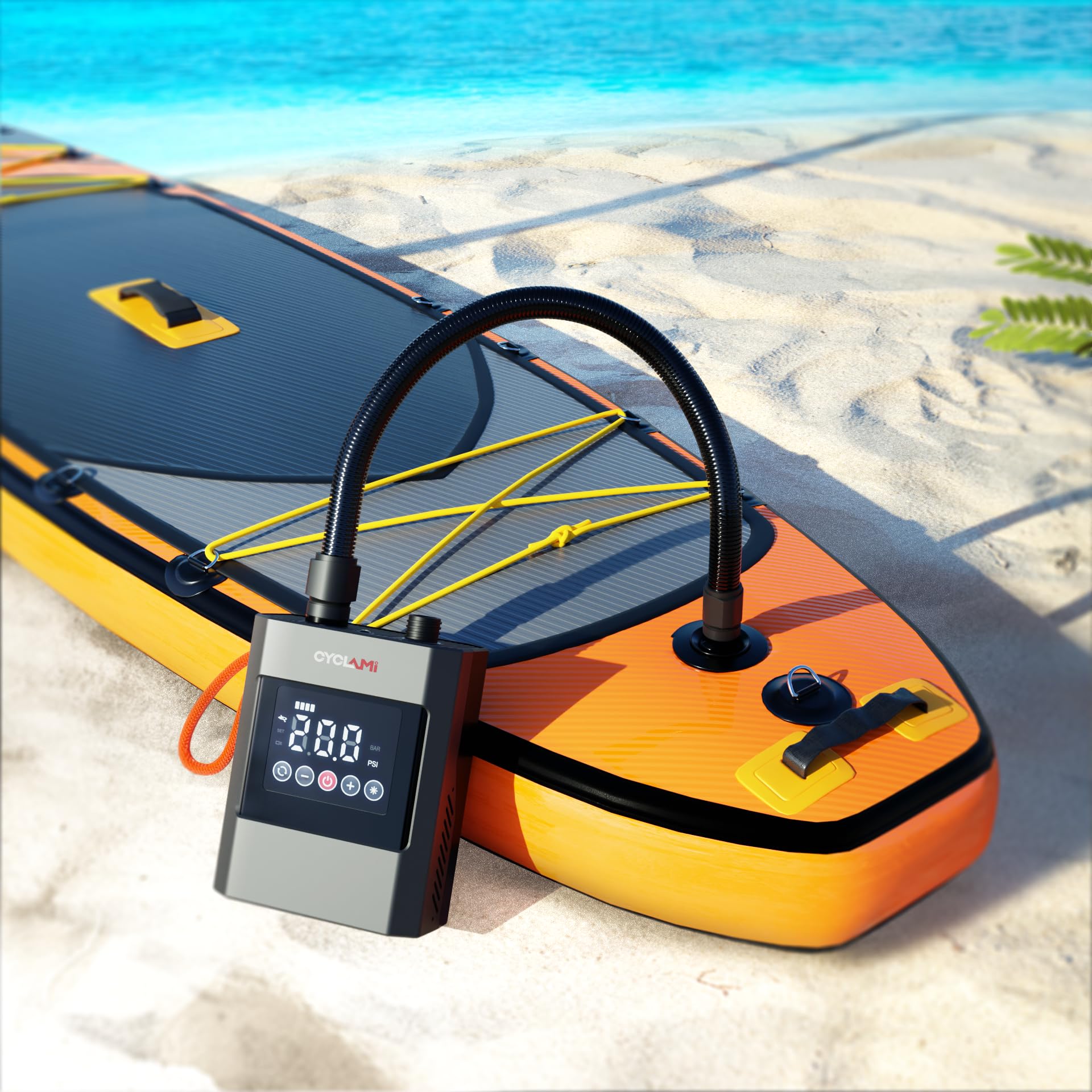 Pompa Elettrica SUP 20PSI, 12000mAh ricaricabile a batteria,gonfiaggio e sgonfiaggio a doppio stadio,adatta per stand up paddle, barche, kayak e tende