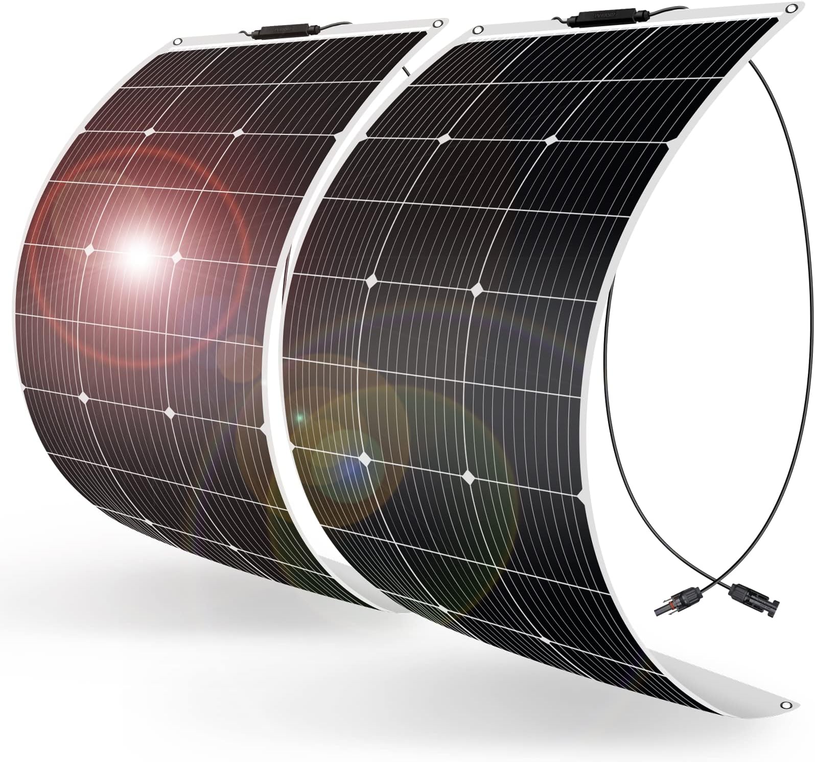DOKIO200W 12V Flexible Solar Panel (2pcs 100 Watt) Monocrystalline Ideal for RV, Boat, Caravan, Sheds, 12 Volt Battery Power Charging