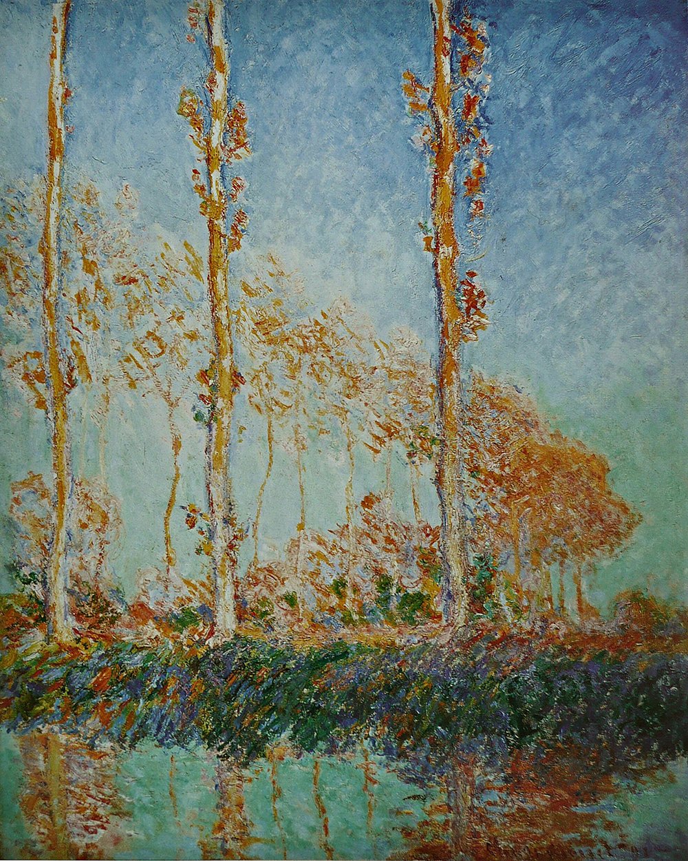 Claude Monet Les Peupliers grand tableau pour habiller un grand mur vide avec style