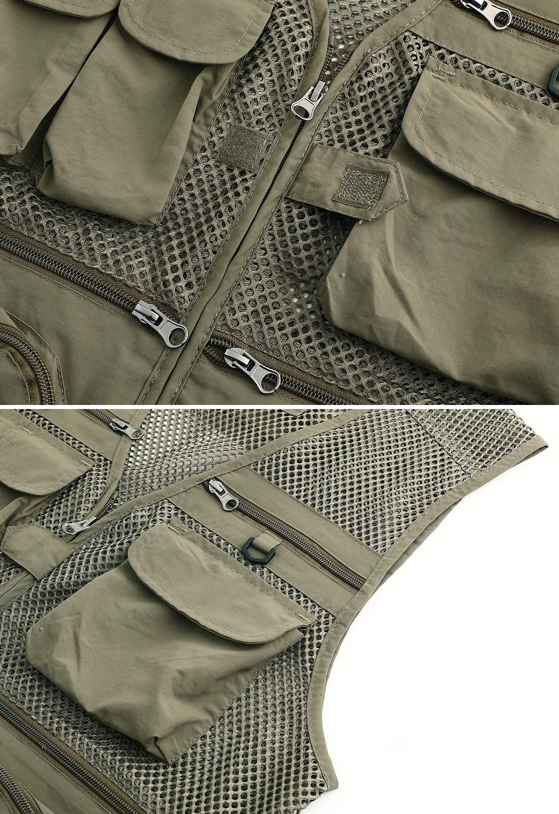 Spanye Gilets d'extérieur pour homme - Séchage rapide - Plusieurs poches