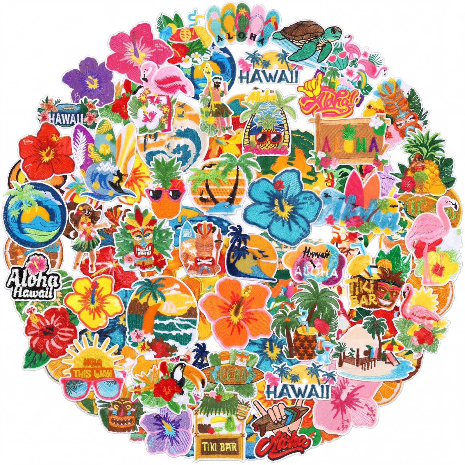 Amazon.com: Yuxung 48 Pcs Hawaiian Iron on Patches Hawaii Summer