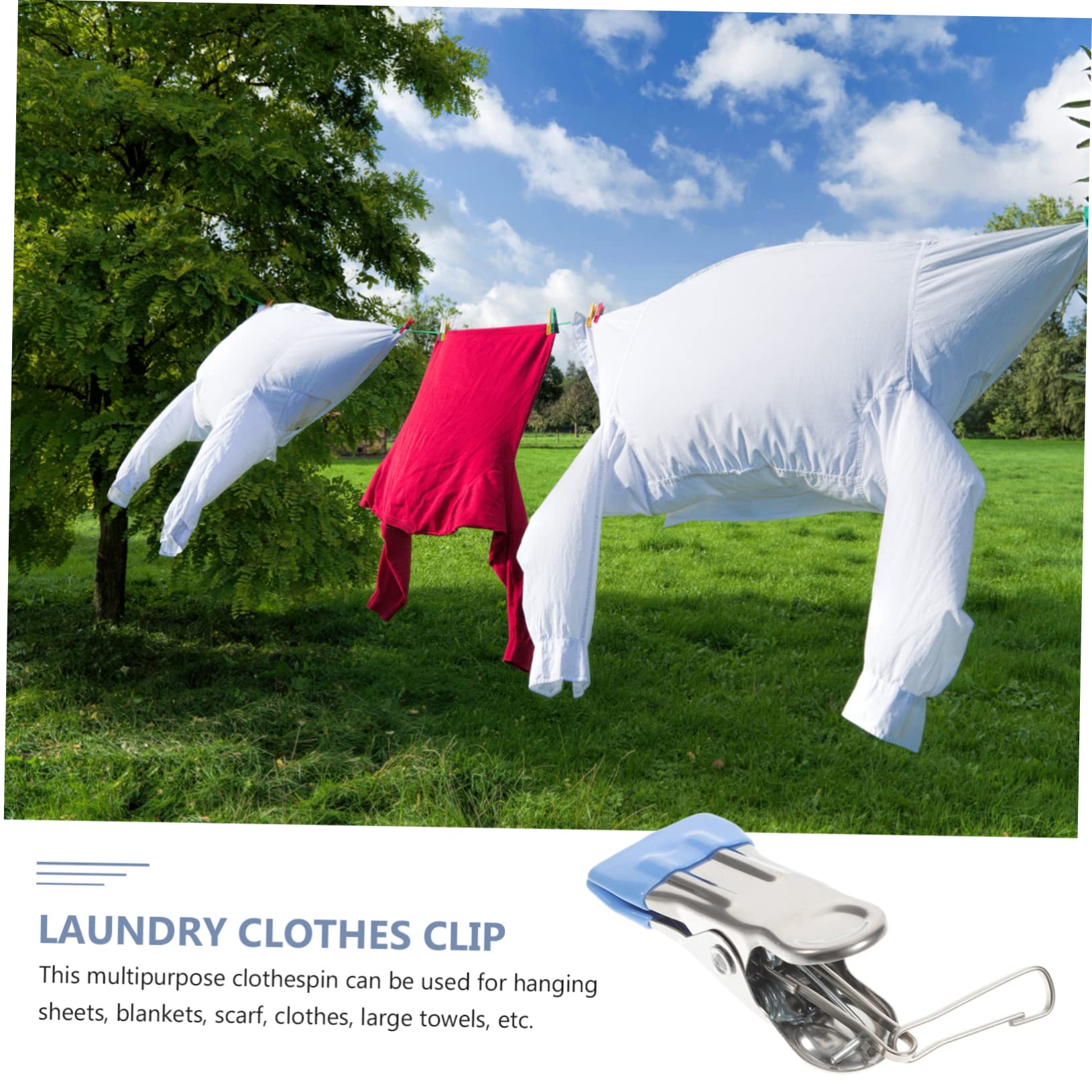 Wäscheklammern aus Edelstahl, 6 stücke Nahtlose Clip Handtuch Trocknen Clip Chip Clips Wäsche Haken mit Clip Metall Kleidung