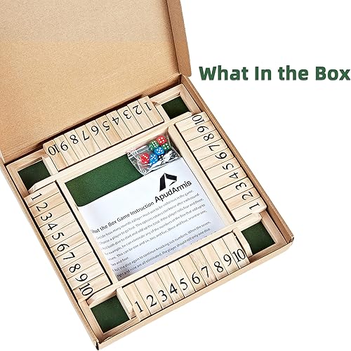 Miniatura 8 de ApudArmis Juego de mesa grande de madera con dados de cierre de 4 vías de 14 pulgadas cierre la caja para niños y adultos adición de aprendizaje