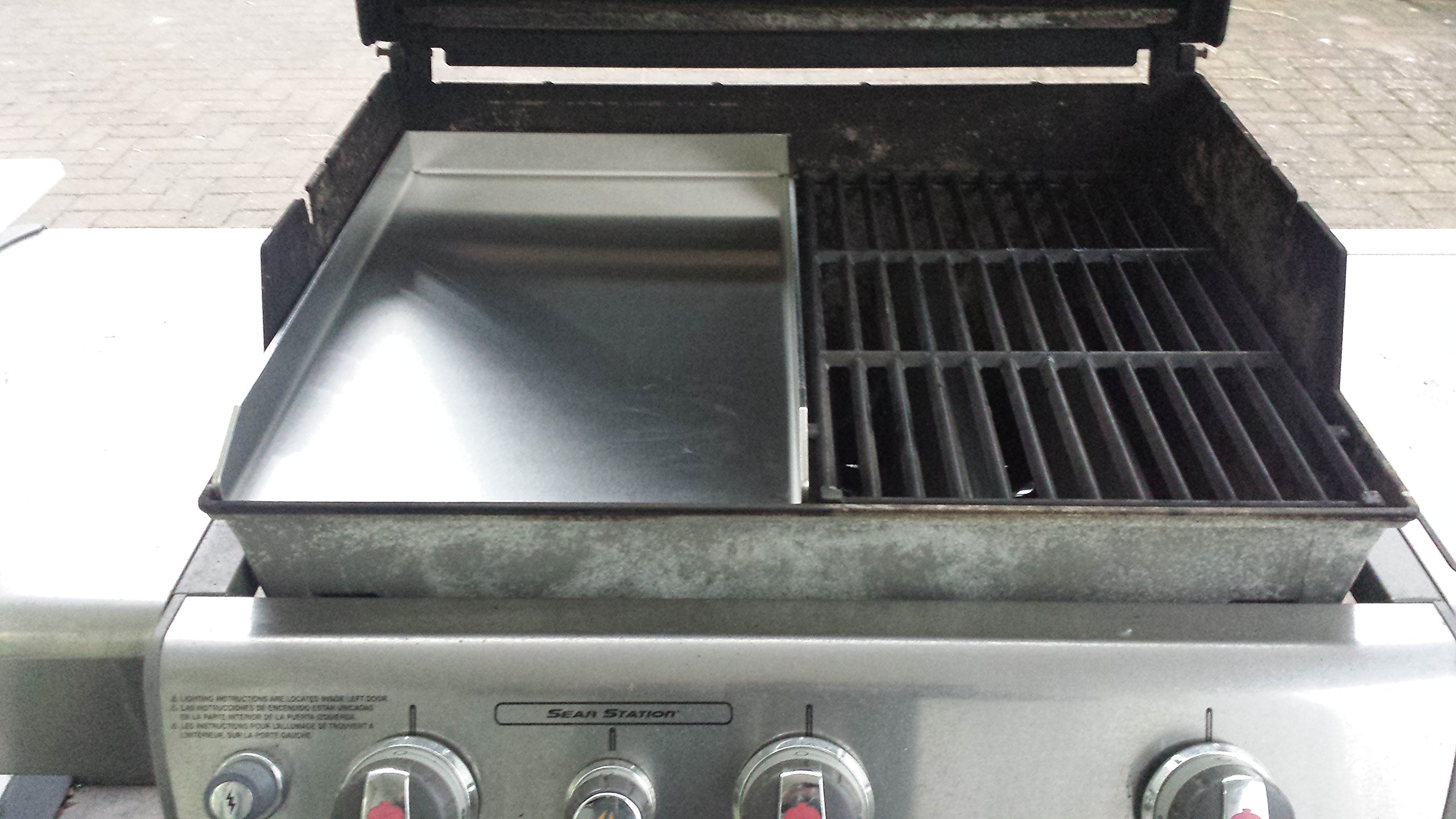 Plancha/piastra di griglia/piastra di cottura/acciaio inox (445 x 260 mm) compatibile Weber Spirit serie 200