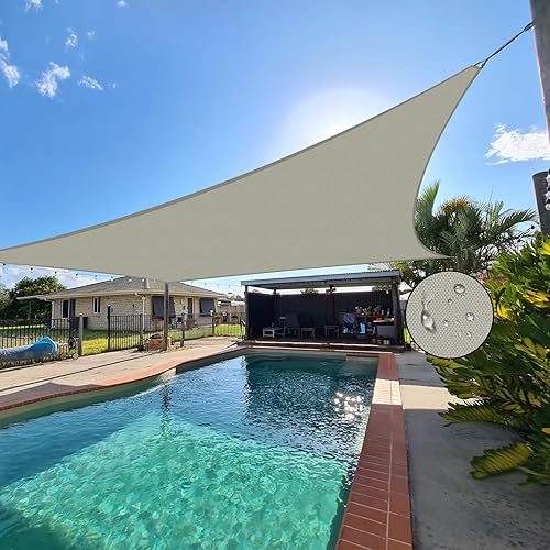 Miniatura 4 de ACCREST Toldo parasol impermeable de 6.5 x 6.5 pies, vela rectangular con 98% de bloqueo UV, para patio, jardín, actividades al aire libre, gris