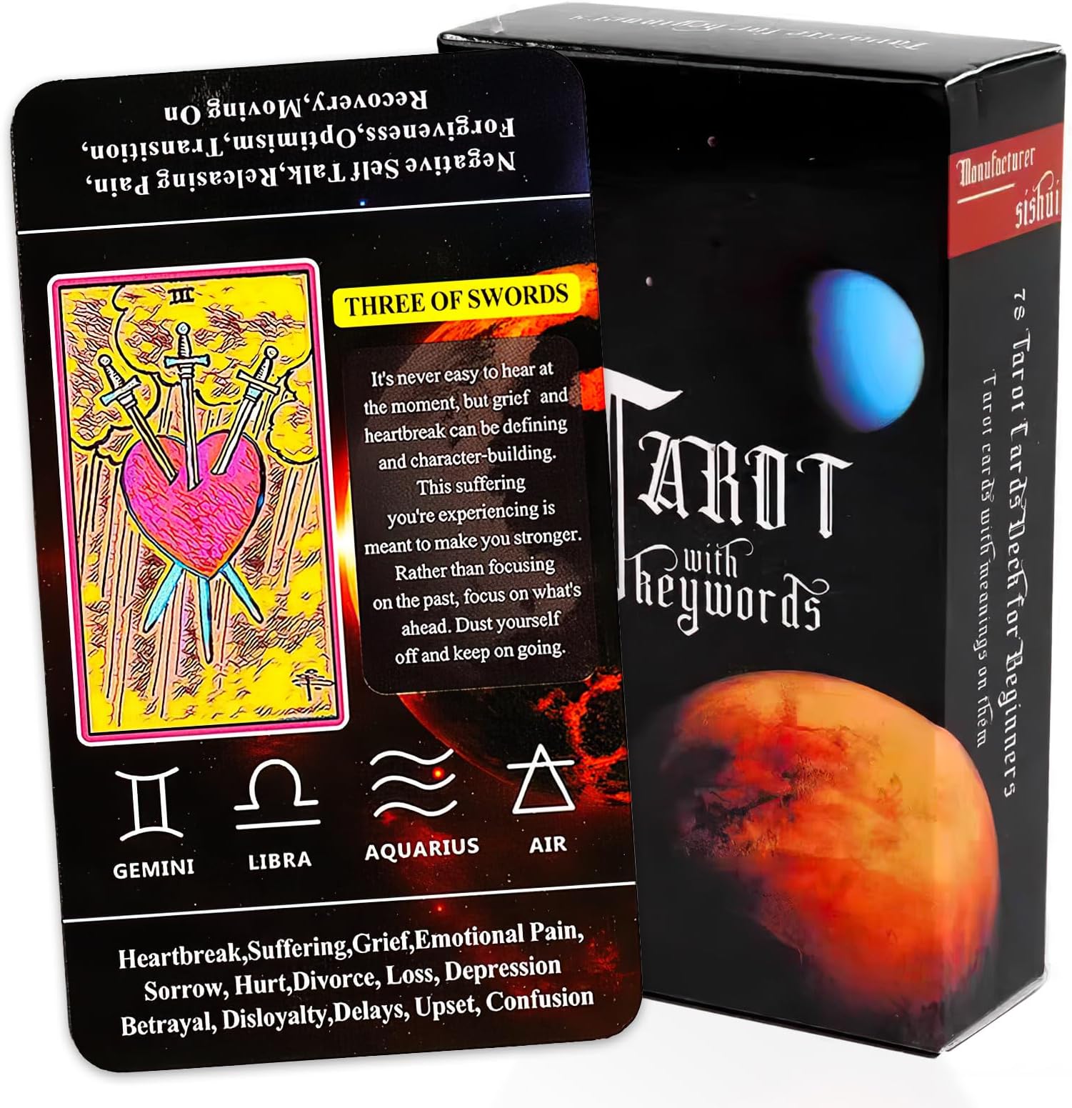 78Pcs Tarot Card Deck Original– Classic Tarot Cards with Meaning for Beginners & Professionals – Mystical Oracle Cards for Spiritual Reading, Divination, and Self-Discovery