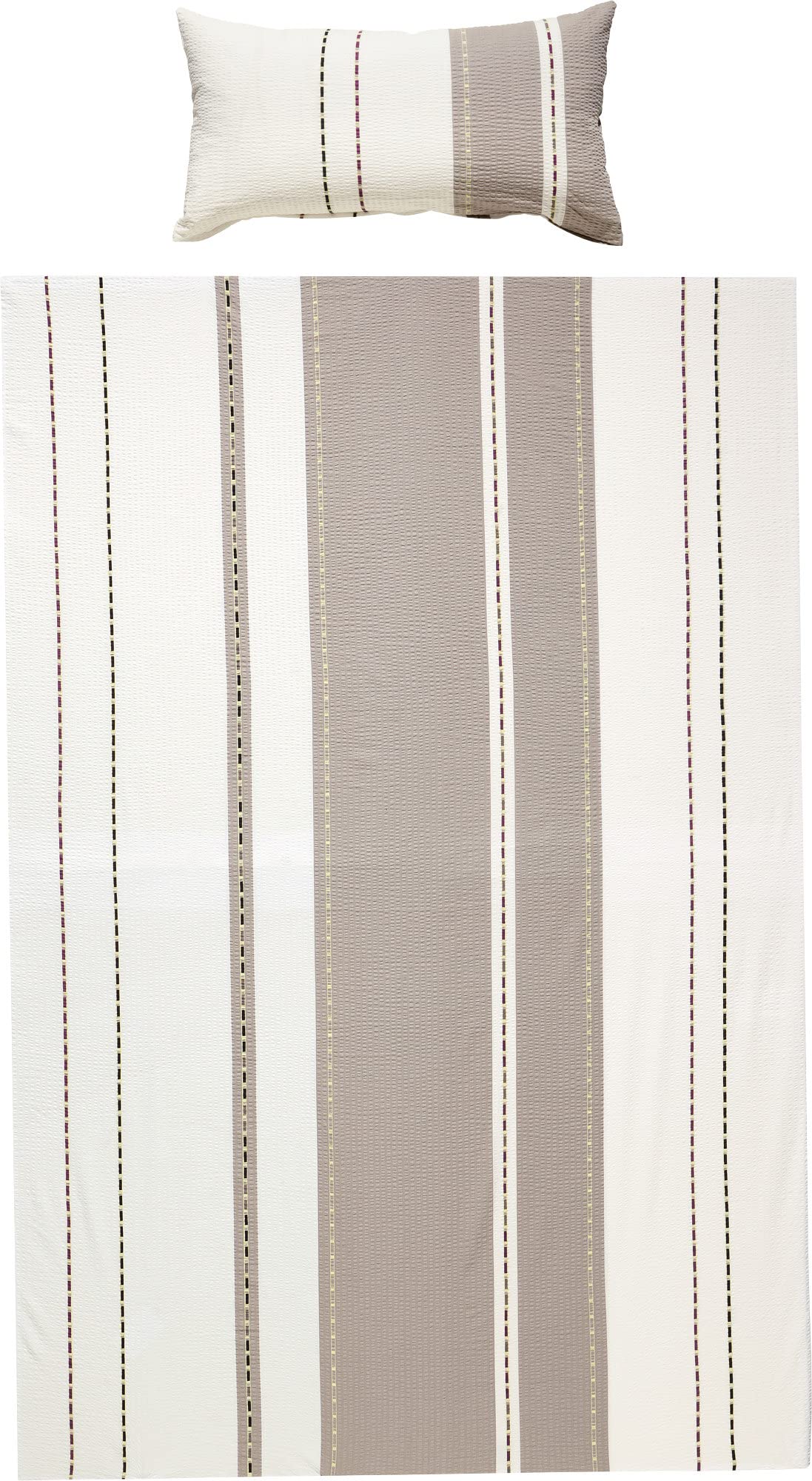 Janine Bettwäsche Mako-Soft-Seersucker Kiesel-weiß Größe 1x 135x200 cm + 1x 40x80 cm