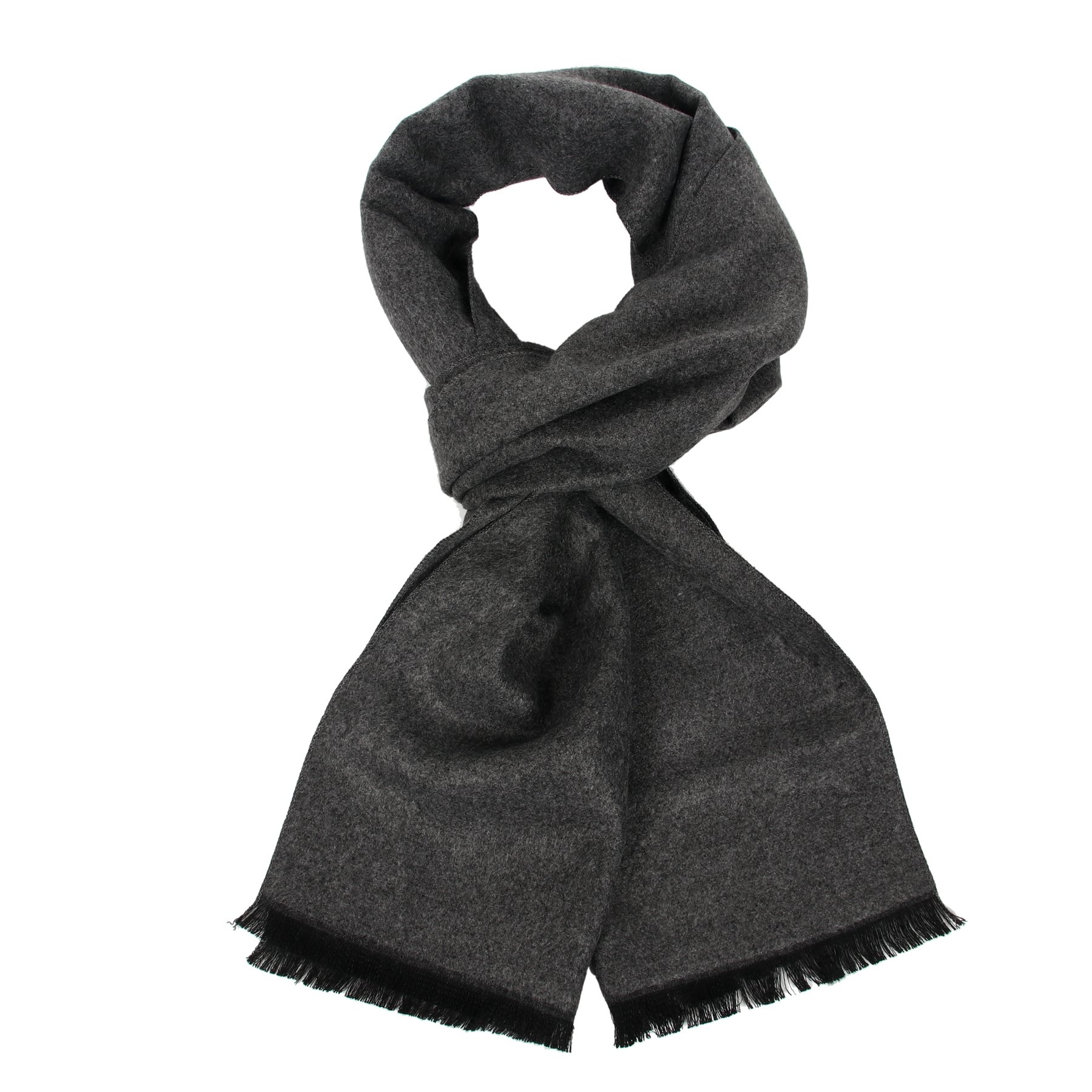 soul young Long Cotton Scarf for Men - Warm Fringe Plaid Scarves With Luxurious Gift Box(Dark grey)